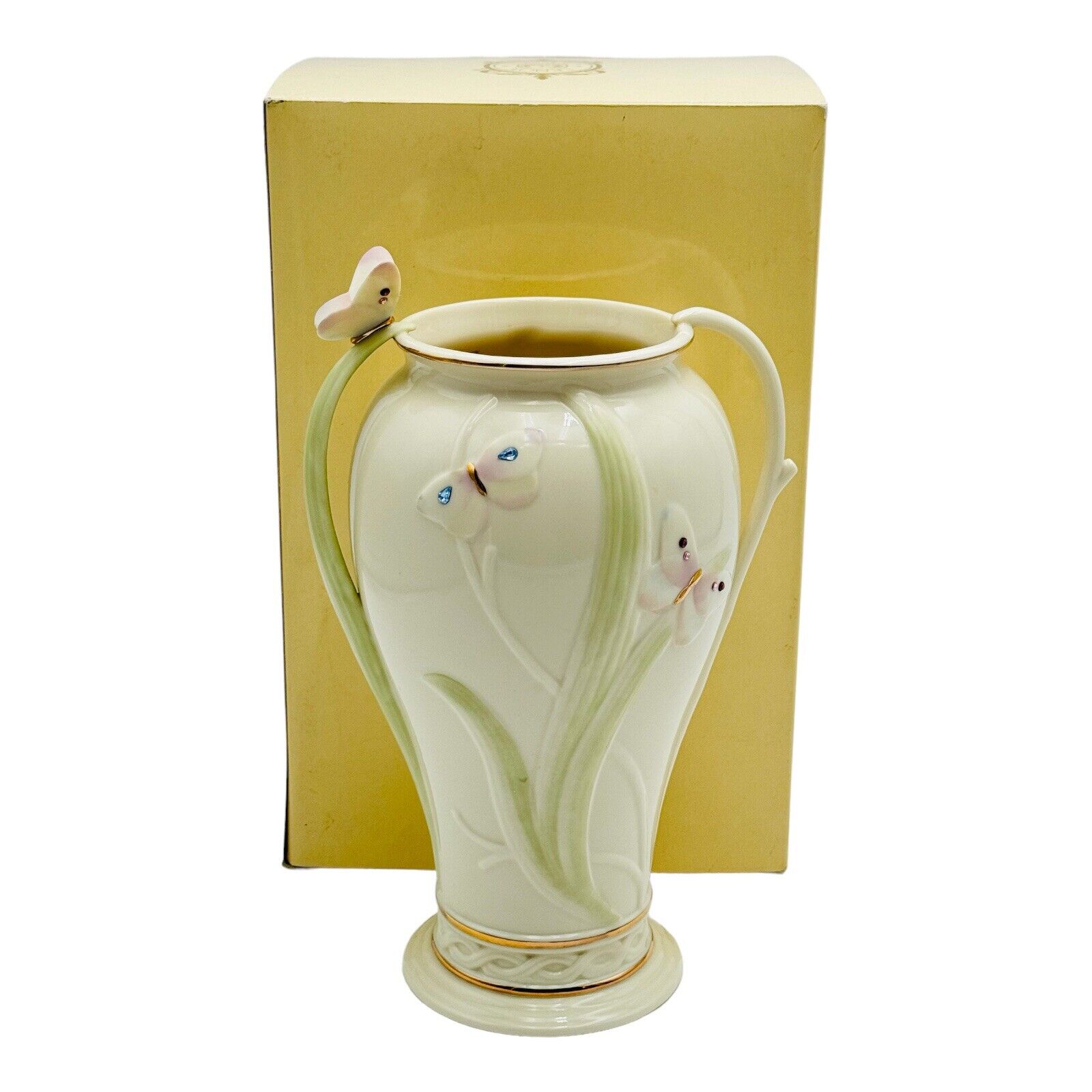 Lenox Jeweled Butterfly Vase 9” Tall READ