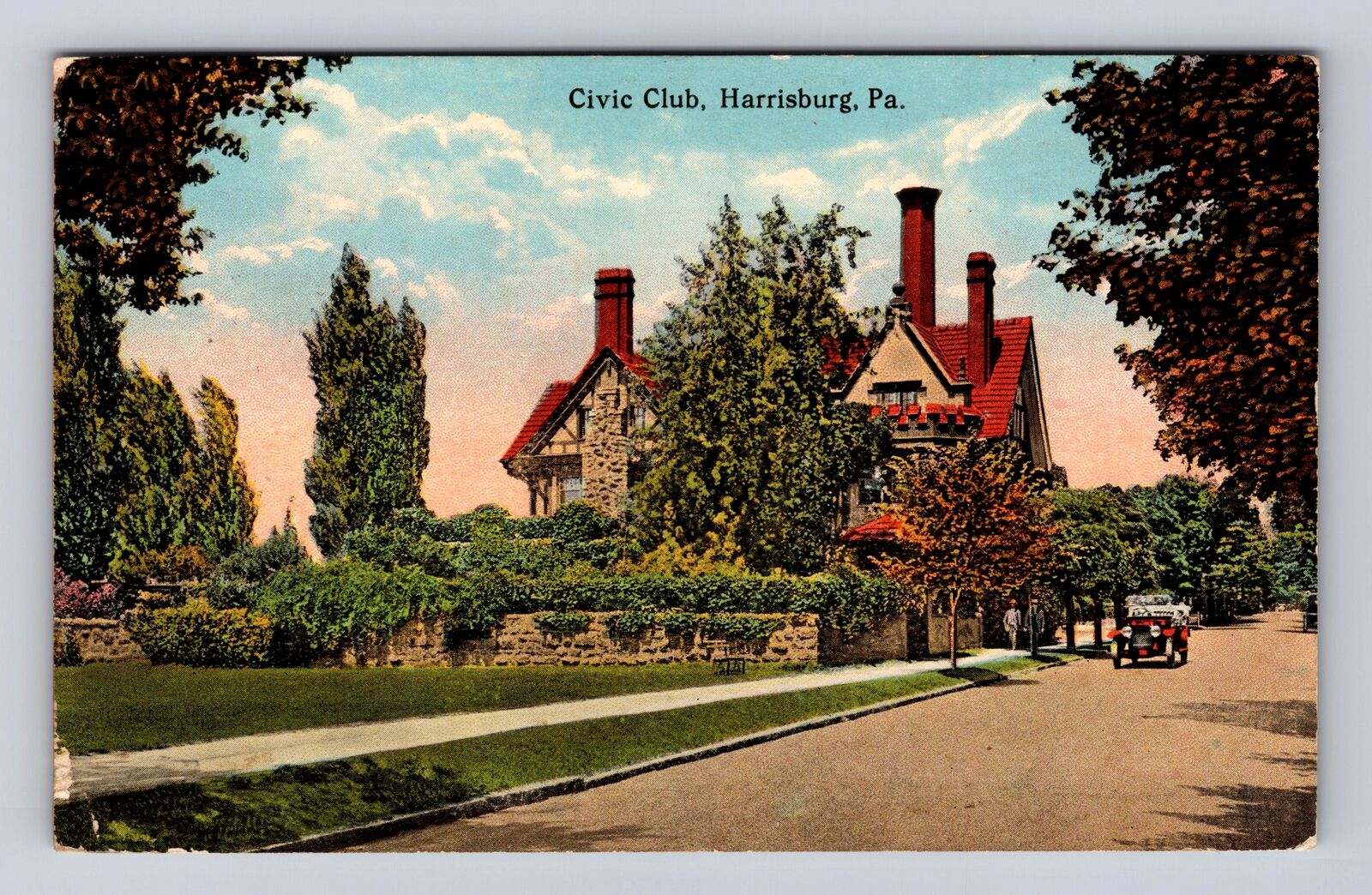 Harrisburg PA-Pennsylvania, Civic Club, Antique, Vintage c1918 Souvenir Postcard