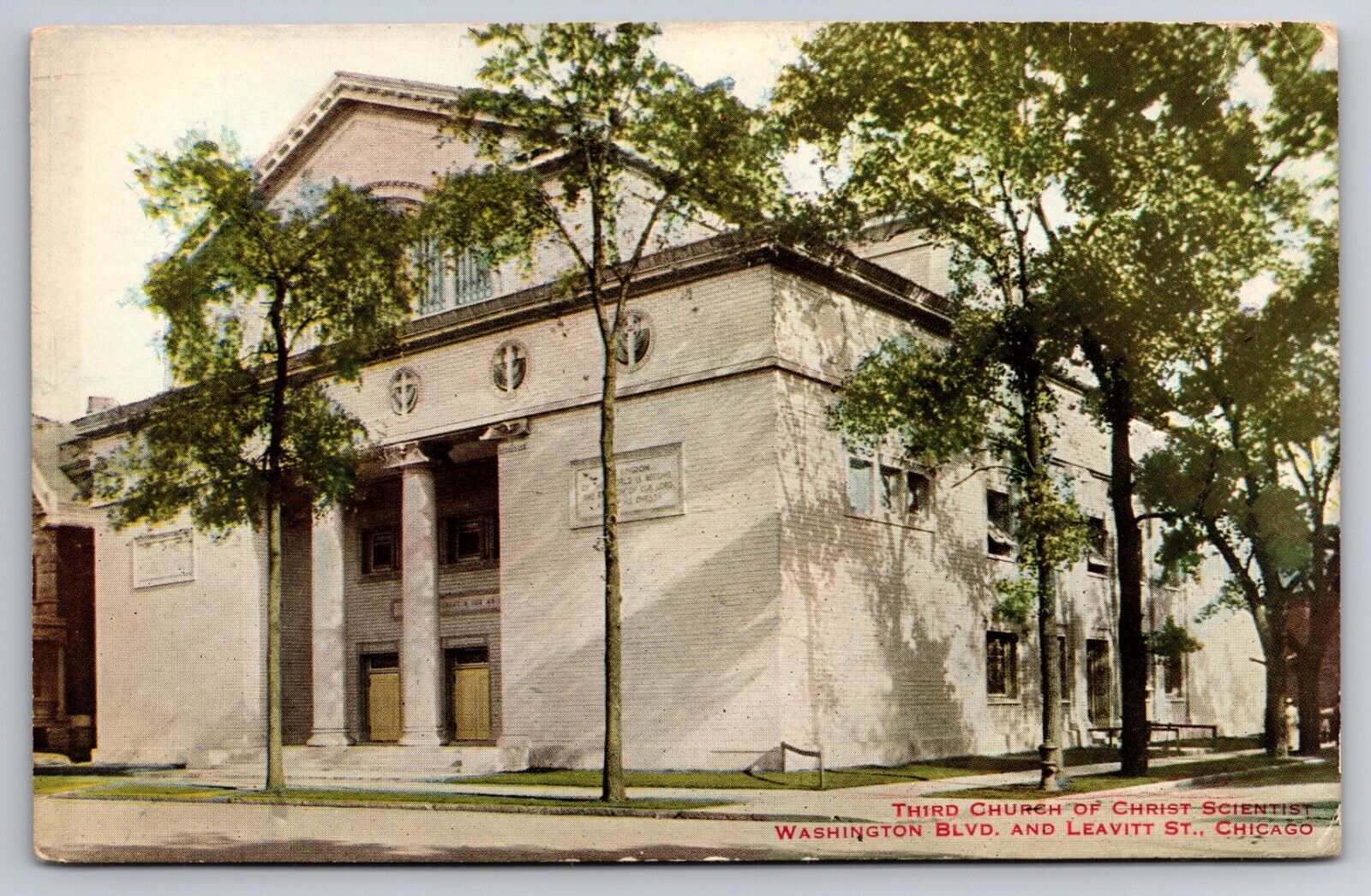 Third Church of Christ Scientist Washington Blvd Leavitt Chicago Illinois c1910