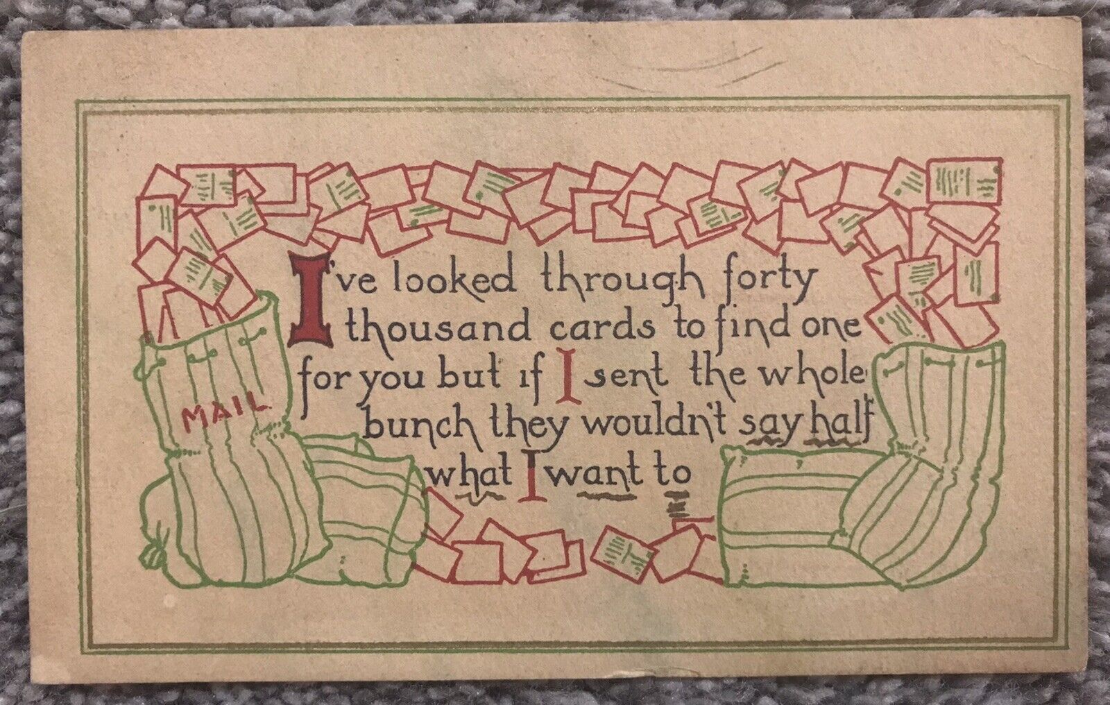 Antique Art Nouveau Everett Exclusive Studios Postcard Mail Forty Thousand Cards
