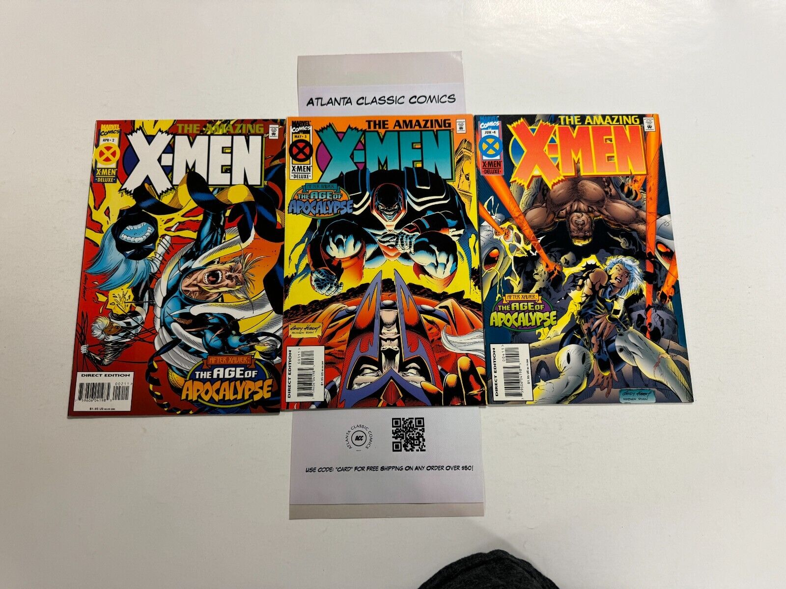 3 Amazing X-Men Marvel Comic Books # 2 3 4 Age of Apocalypse X-Men 46 CT8