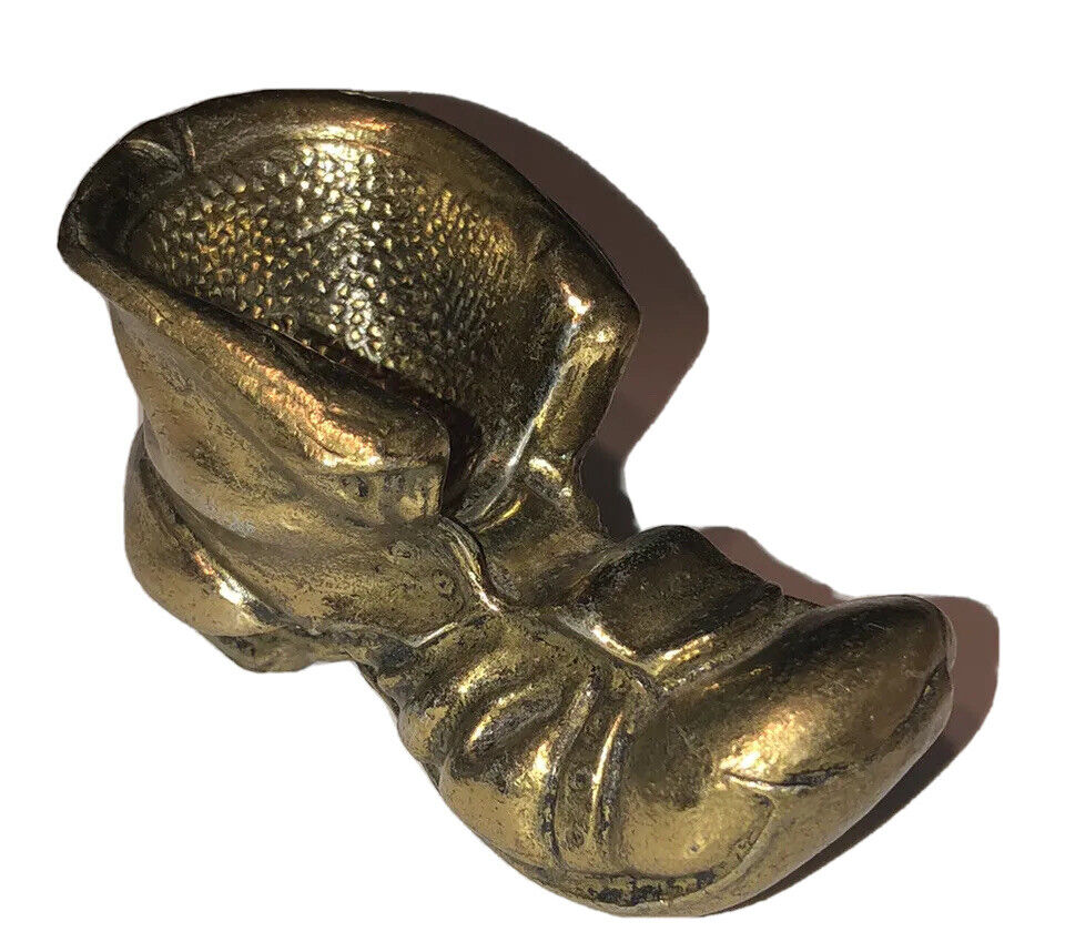 Heavy Brass Antique  Boot Figurine Toothpick Holder