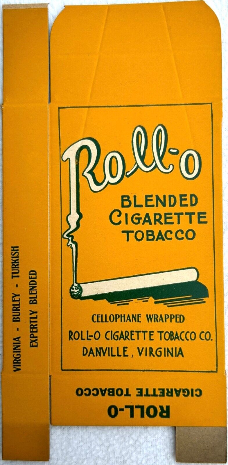 Circa 1920\'s Roll-O Cigarette Tobacco Box - Danville, Virginia - NEW OLD STOCK