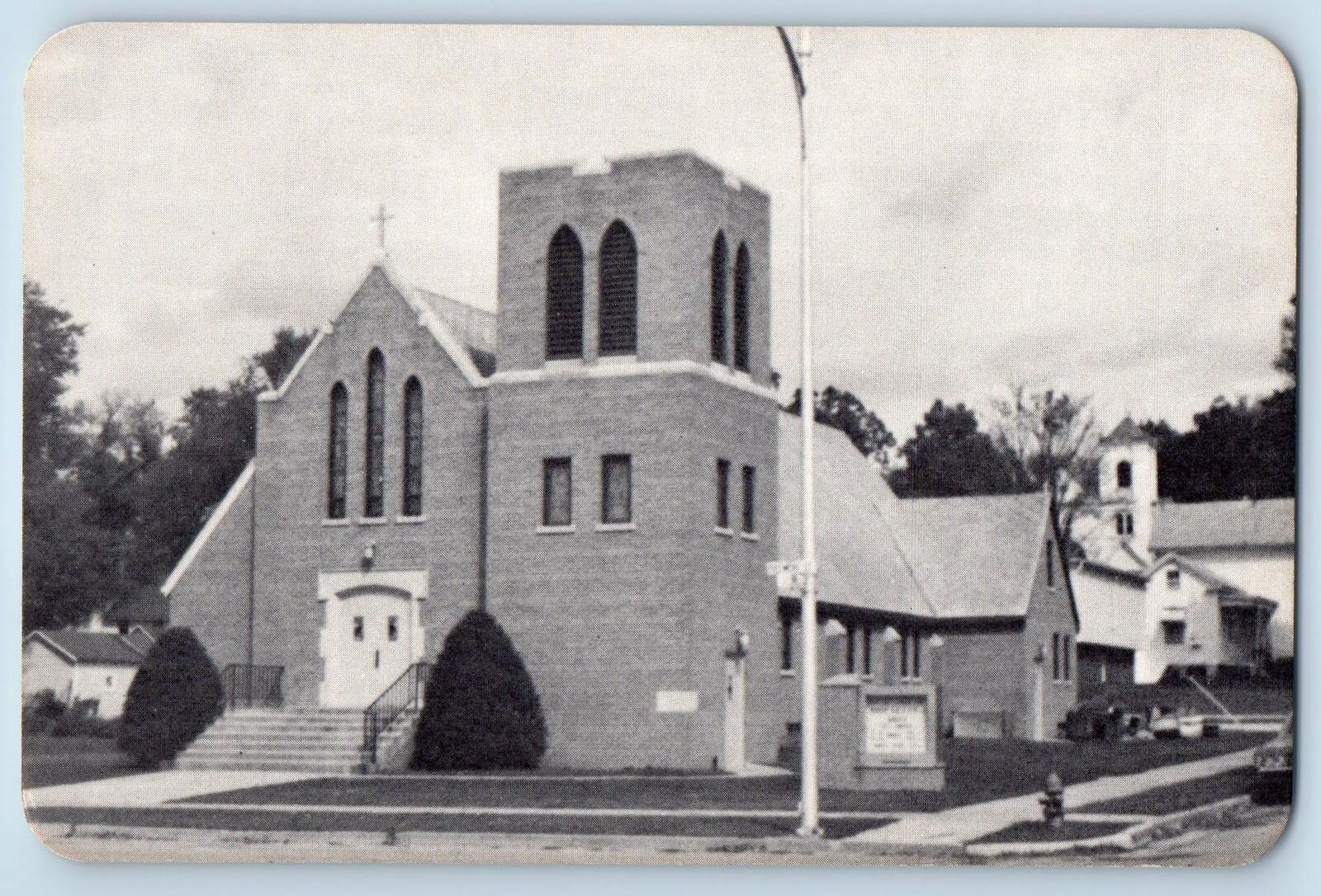 Chatfield Maine ME Postcard St. Lutheran Church And 2nd Fillmore Street c1940\'s