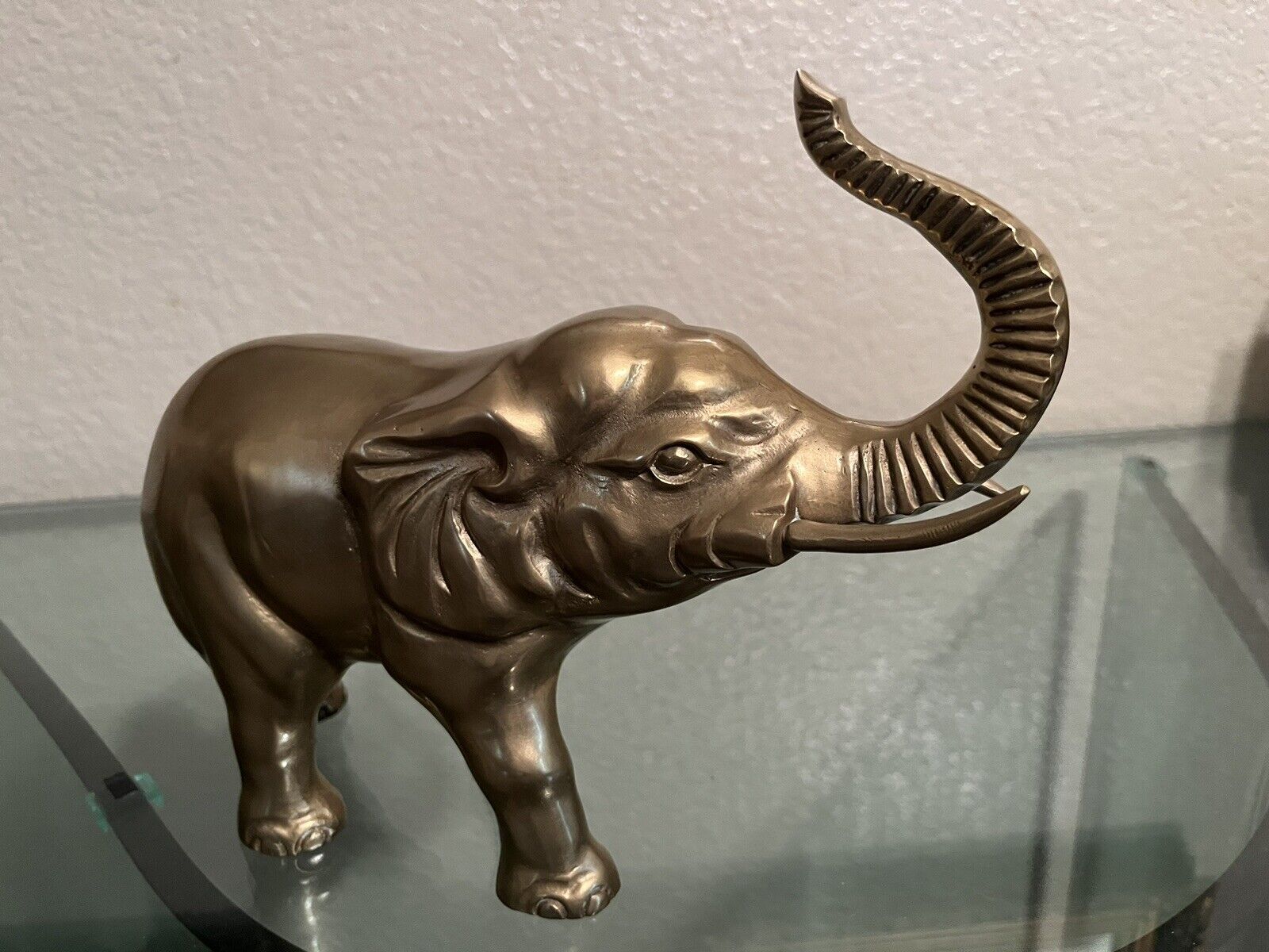 Vintage Elephant Figurine Solid Brass 