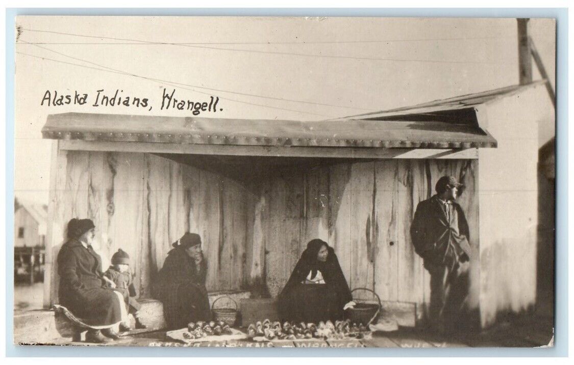 c1910\'s Native Indians Child Family Wrangell Alaska AK RPPC Photo Postcard