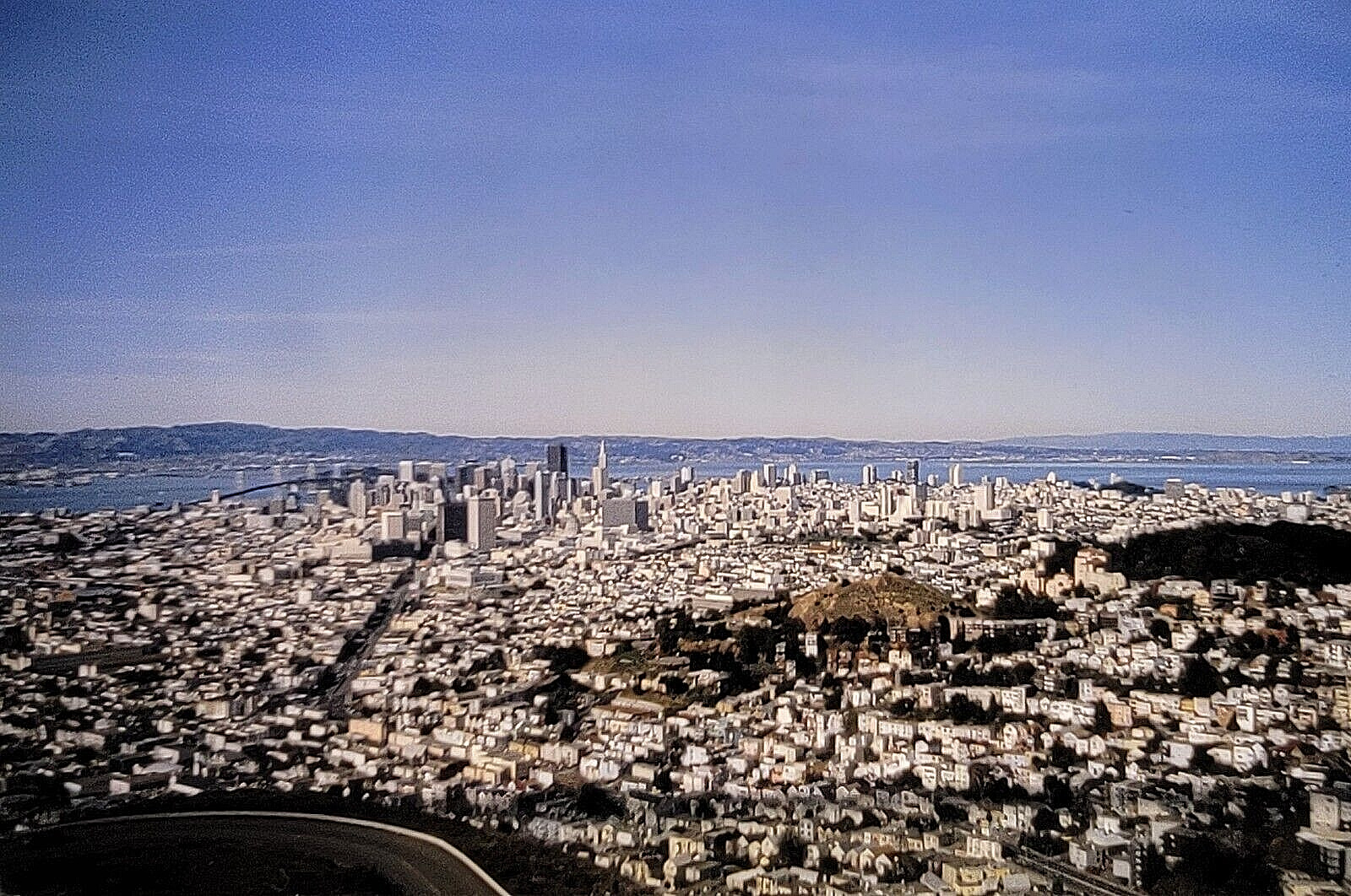 Vintage Film Slide, San Francisco, California, Aerial City View, Buildings, Bay