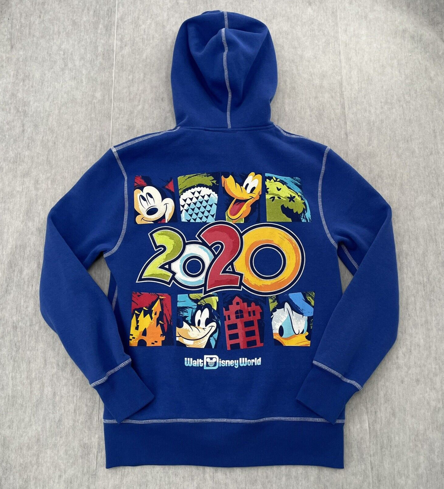 Walt Disney World Sweater Womens Small Blue Hoodie Full Zip 2020 Logo Ladies S
