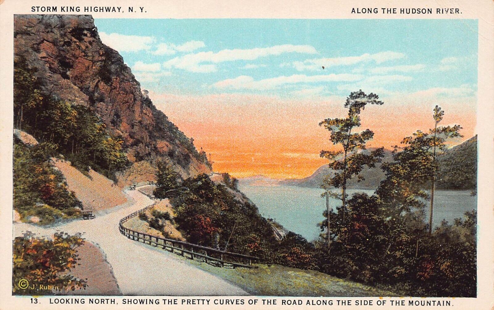 West Point Storm King Hwy Hudson River New York NY Military Academy Postcard D42