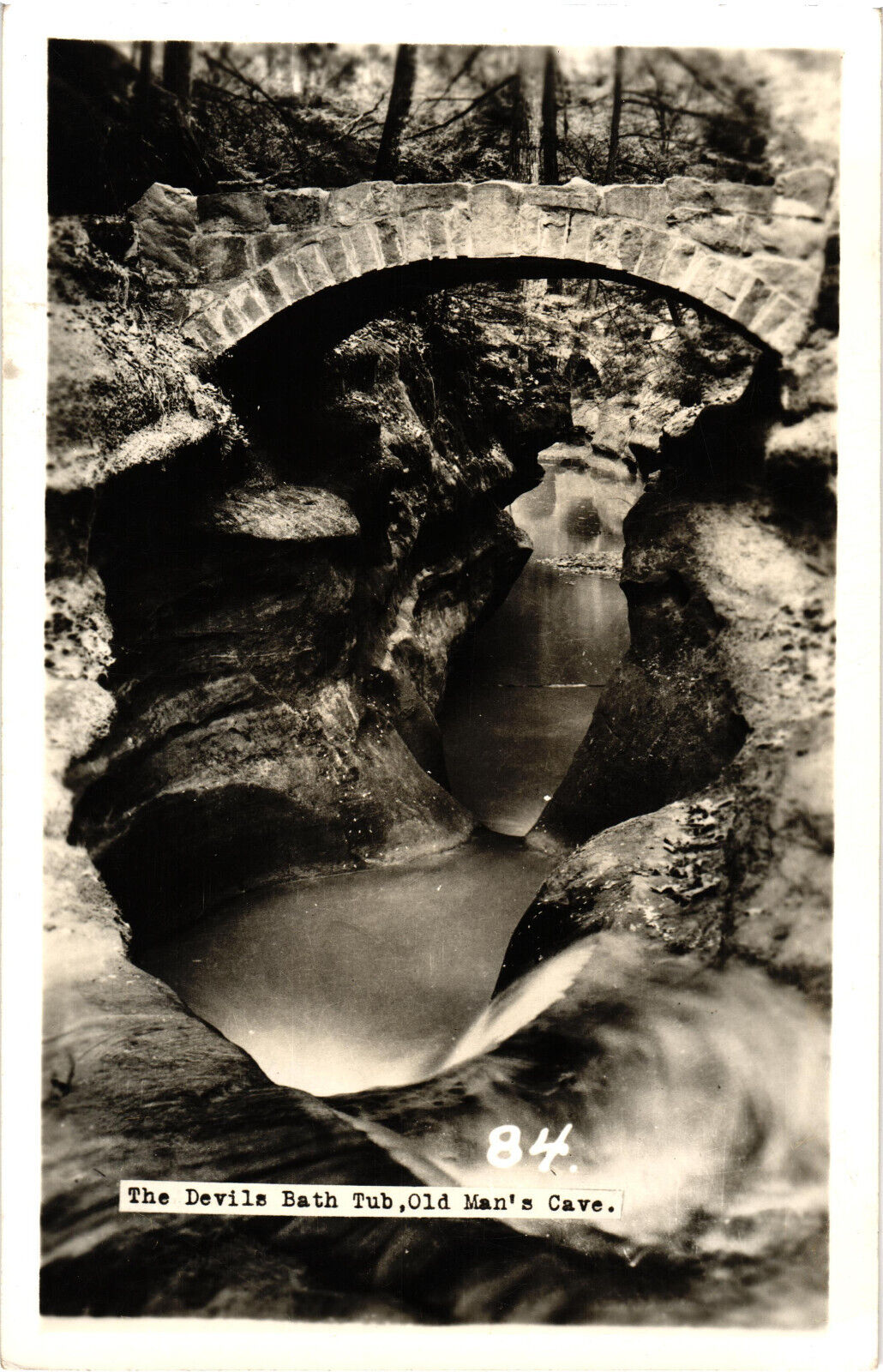 The Devils Bath Tub, Old Man's Cave RPPC Postcard Unposted