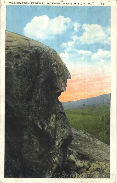 1929 Jackson,NH Washington Profile New Hampshire J.V. Hartman & Co. Postcard