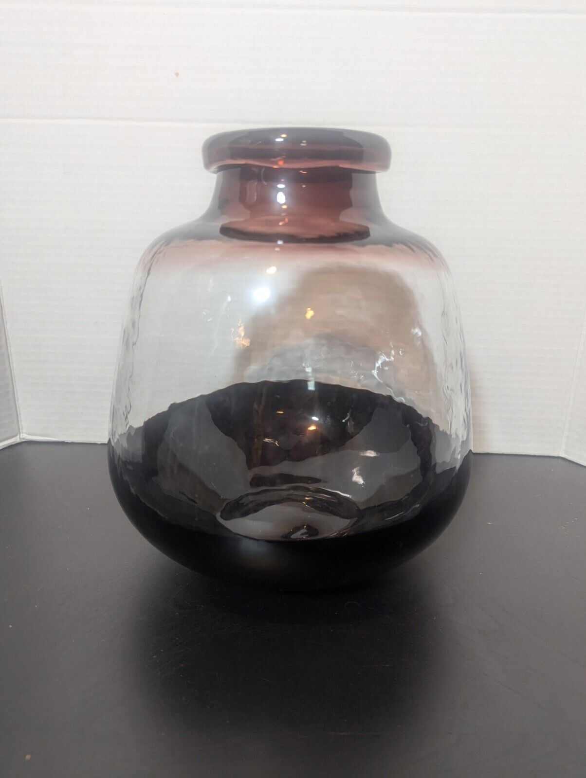 Clear With Burgundy Tint Vase