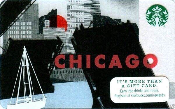 STARBUCKS Chicago Drawbridge  Card NEW