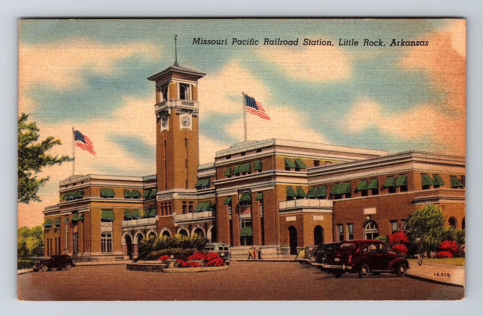 Little Rock AR-Arkansas, Missouri Pacific Railroad Station Vintage Postcard