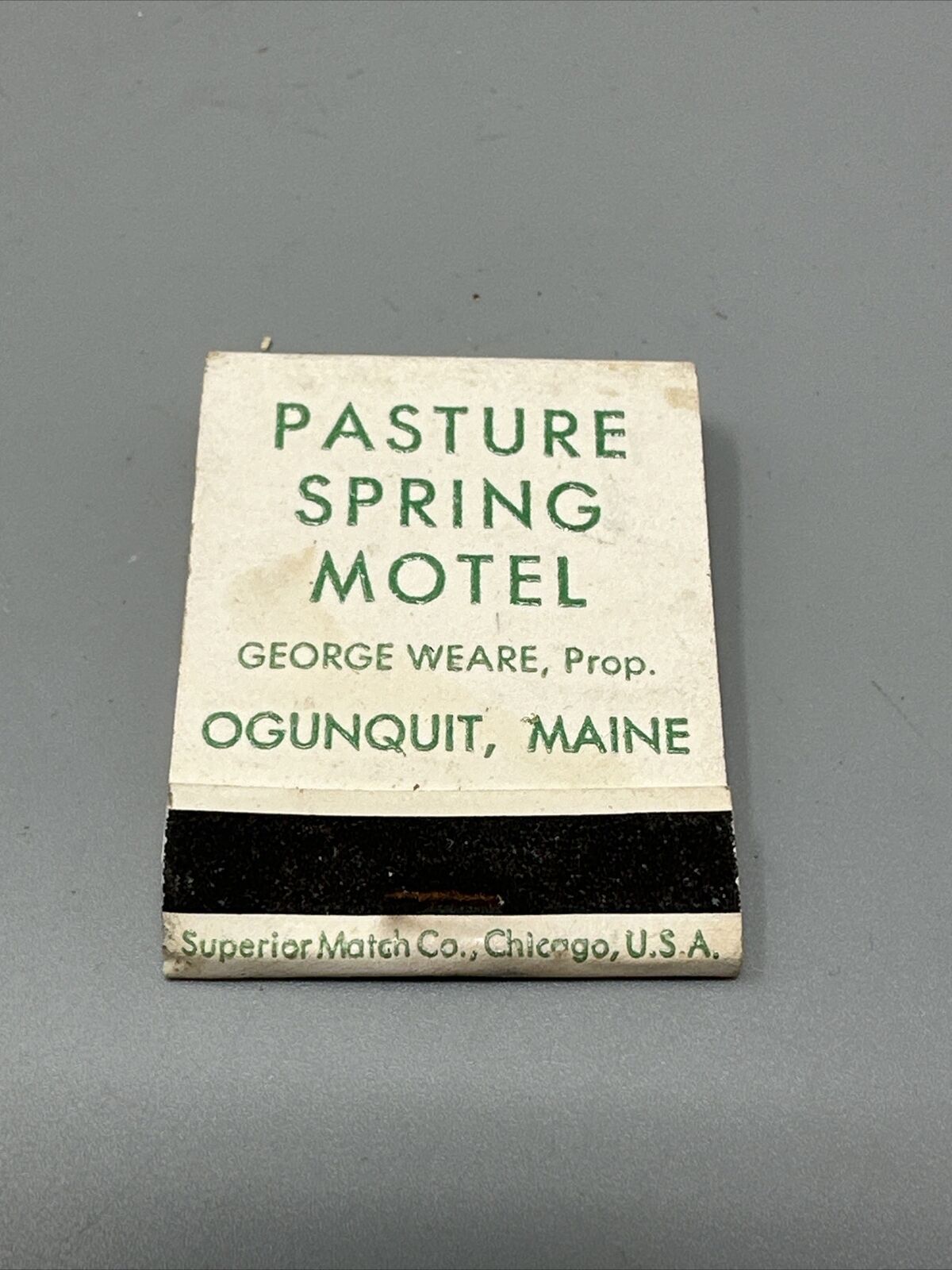 Vtg Book of Matches Matchbook Pasture Spring Motel Ogunquit Maine