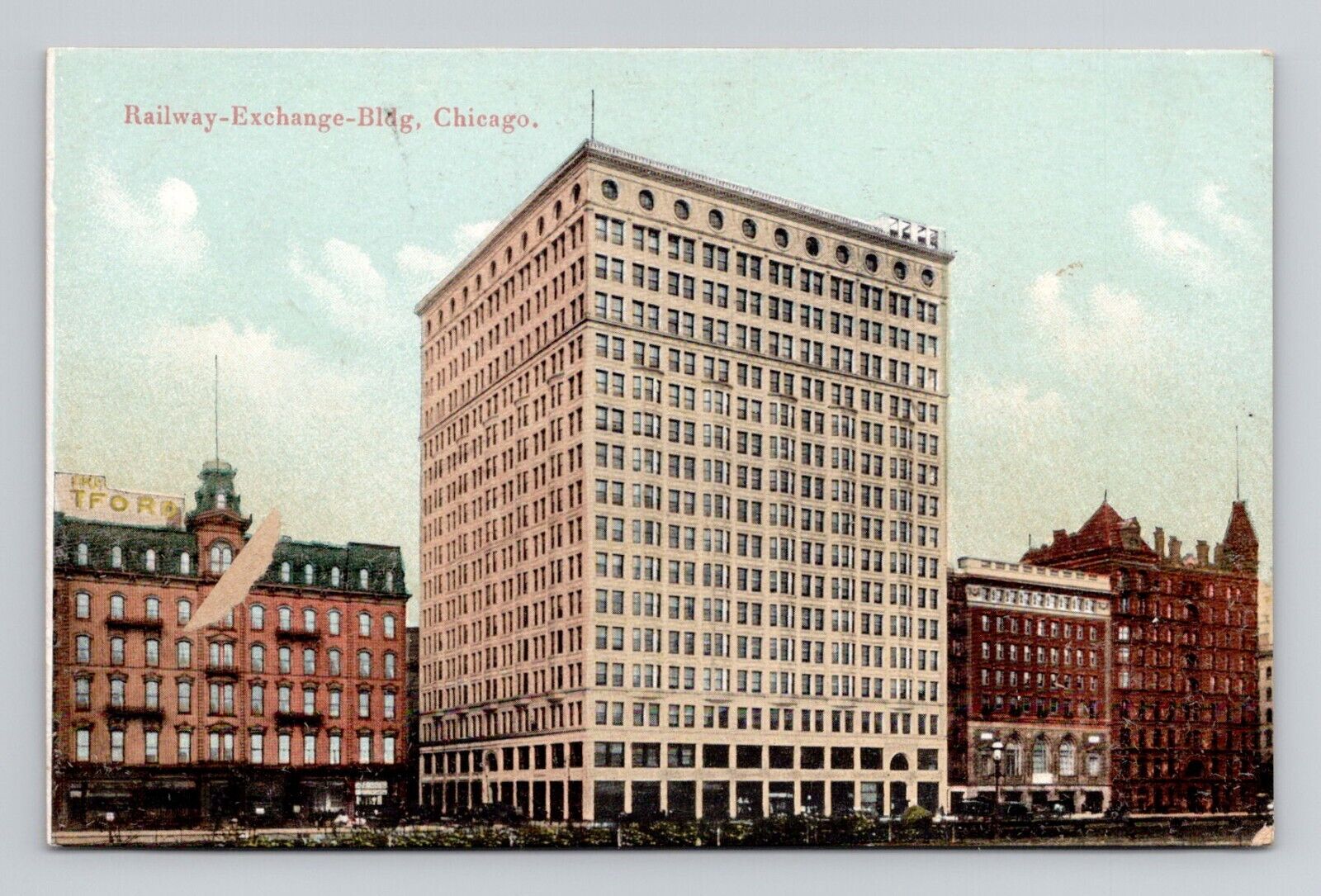 Postcard Railway Exchange Building Chicago Illinois, Antique D9