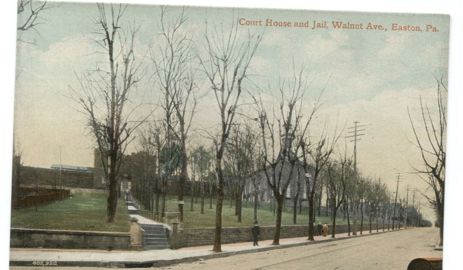 Postcard Court House and Jail Walnut Ave Easton PA 