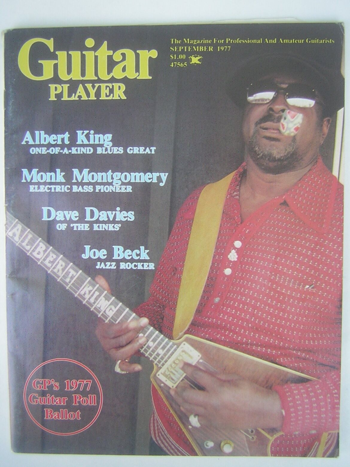 Sept., 1977 Guitar Player Magazine with Albert King Cover