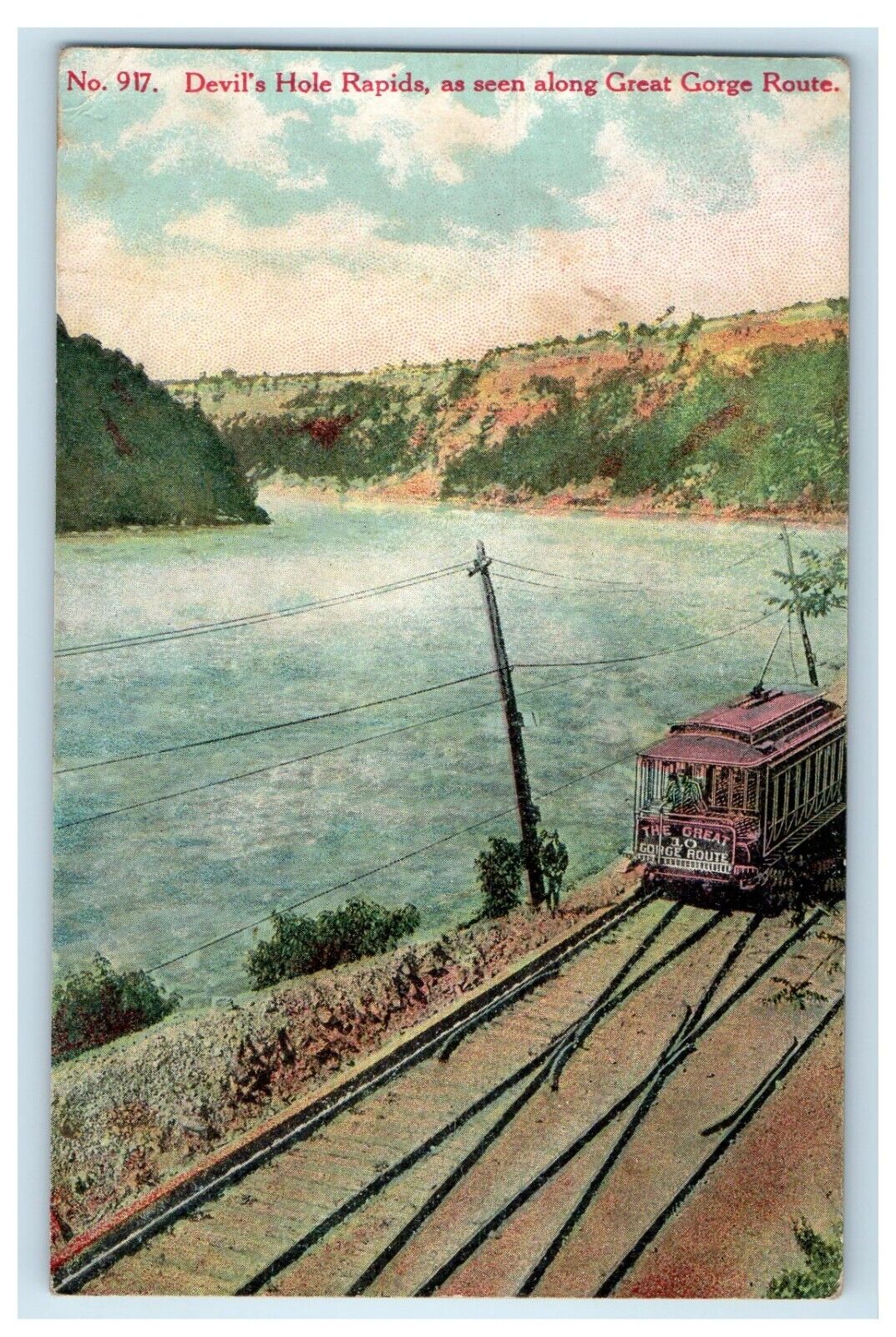 c1910's Devil's Hole Rapids As Seen Along Great Gorge Route Trolley Postcard