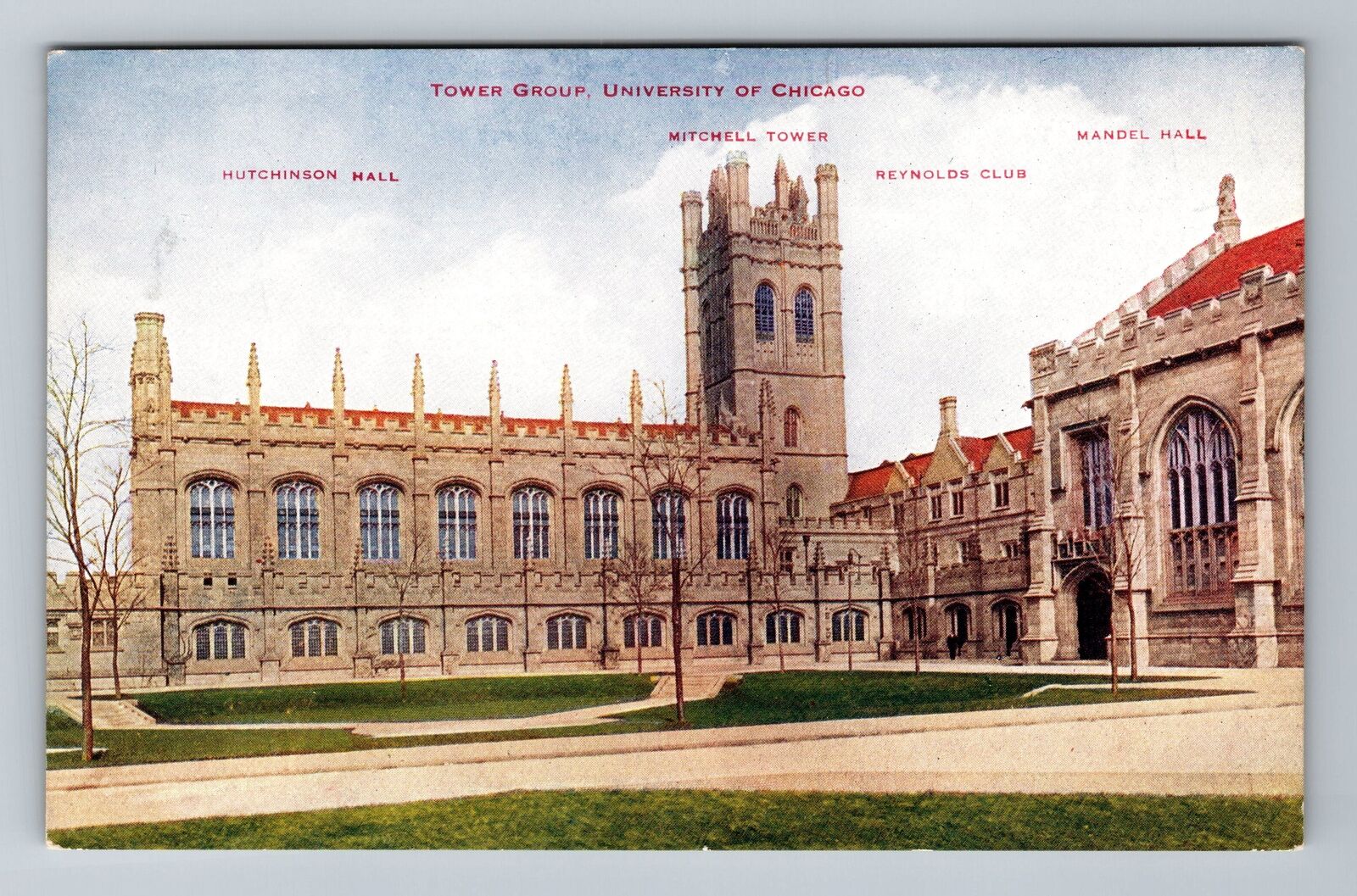 Chicago IL-Illinois, Tower Group University Chicago Vintage Postcard