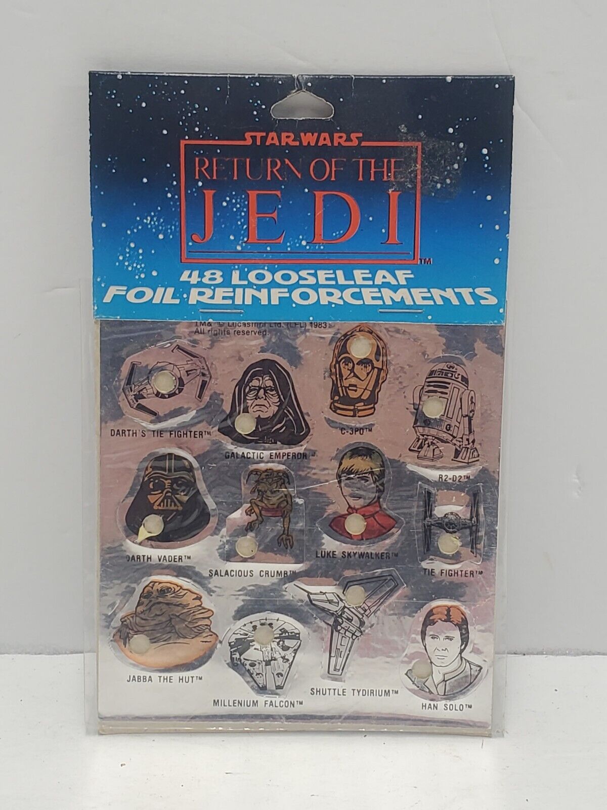 1 Pack Vintage Star Wars ROTJ Sticker 48 Looseleaf Foil Reinforcments 1983 New