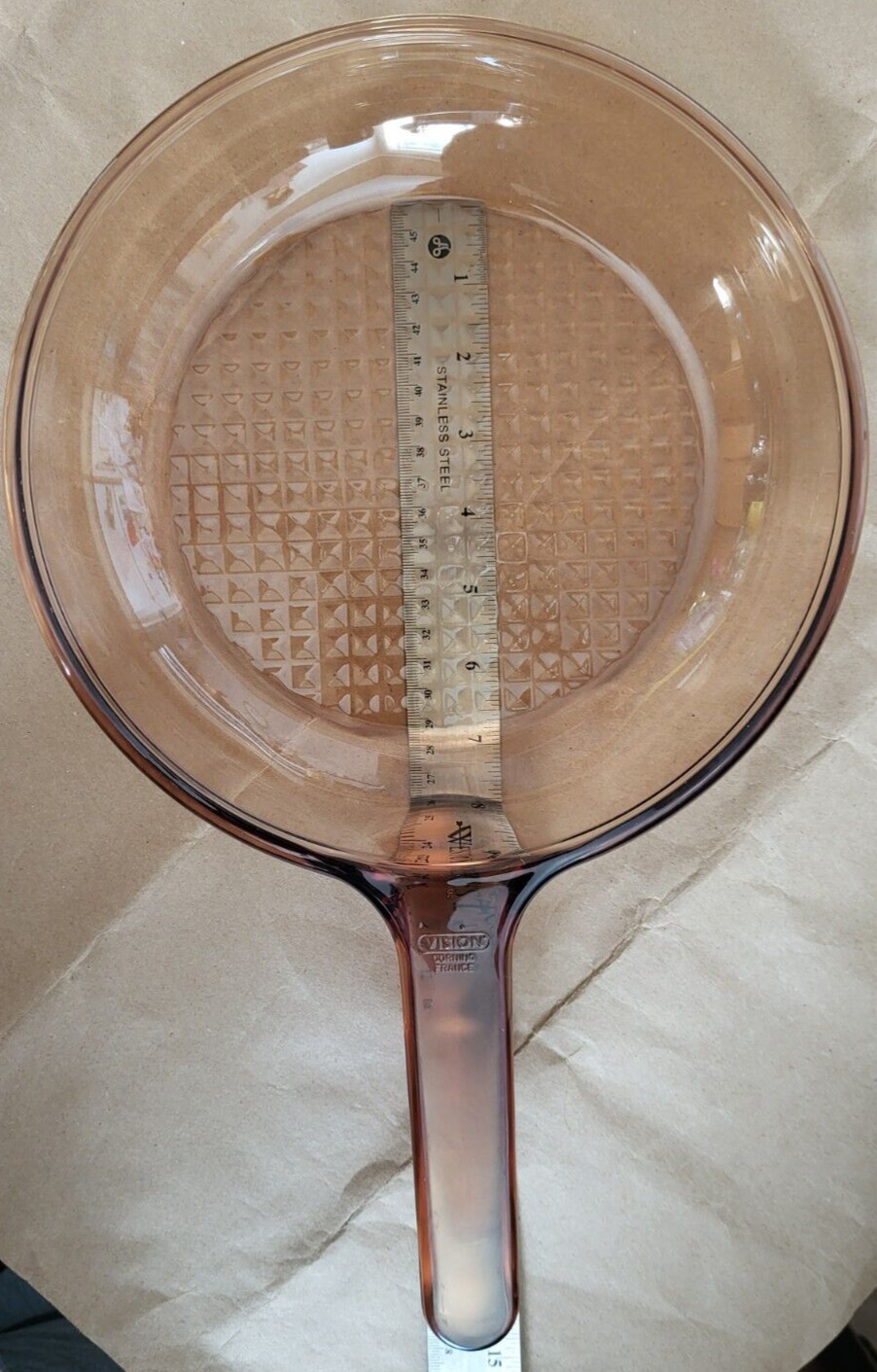 Vintage Corning Vision 7 Fry Pan with Waffle Bottom - Pristine Condition