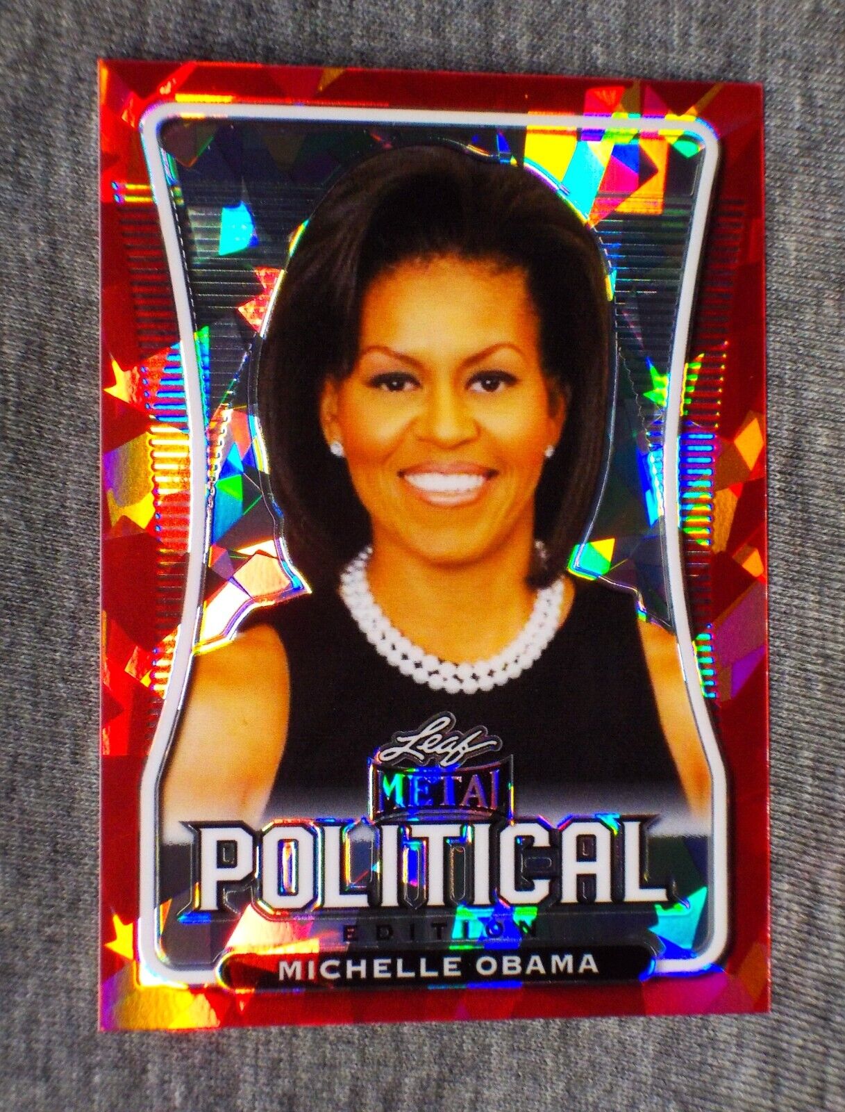 2020 Michelle Obama RED Crystal Ice ONLY 2 EXIST   2020 Political LEAF METAL 