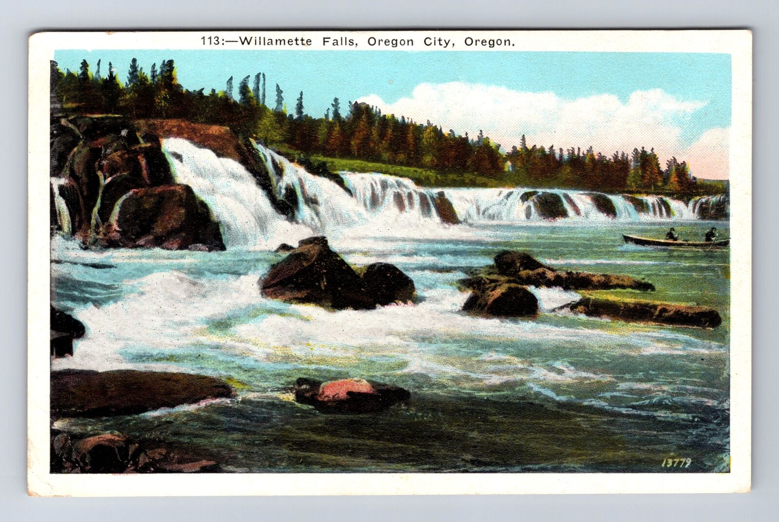 Oregon City OR-Oregon, Scenic View Willamette Falls Vintage Card c1927 Postcard