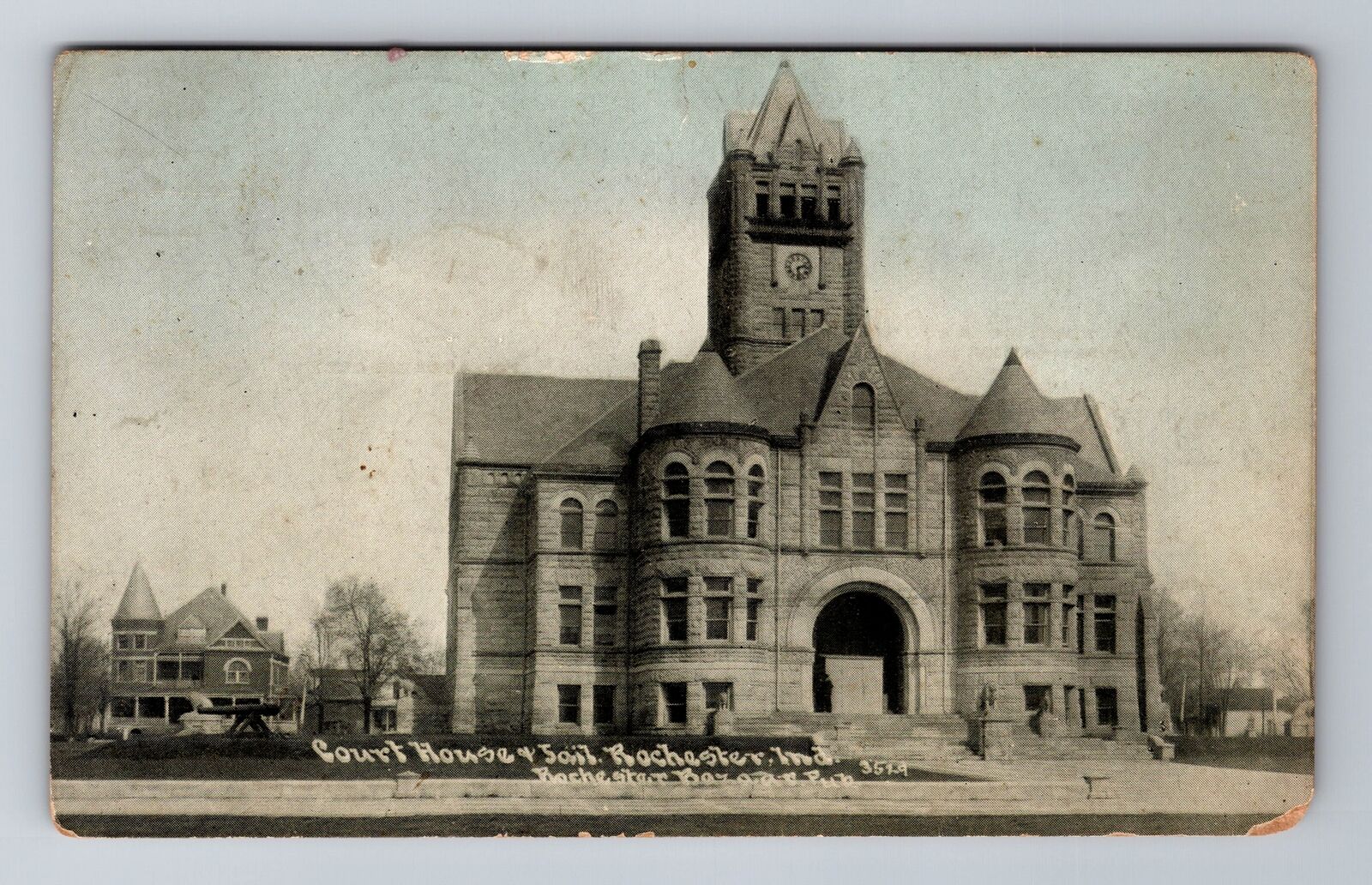 Rochester IN-Indiana, Courthouse, Jail, Antique, Vintage c1909 Postcard
