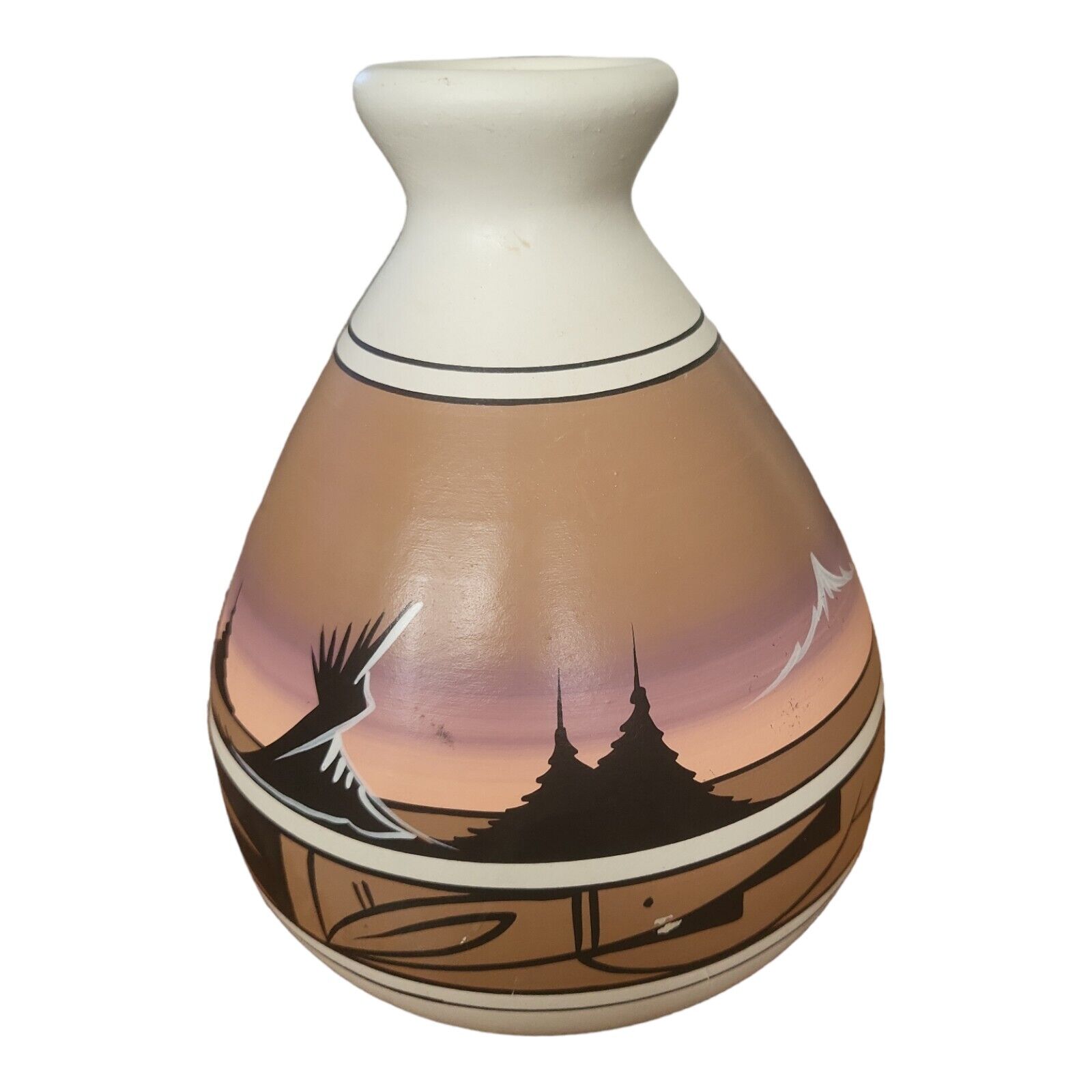 Vintage Dine Navajo Desert Mesa Pottery Vase 9\