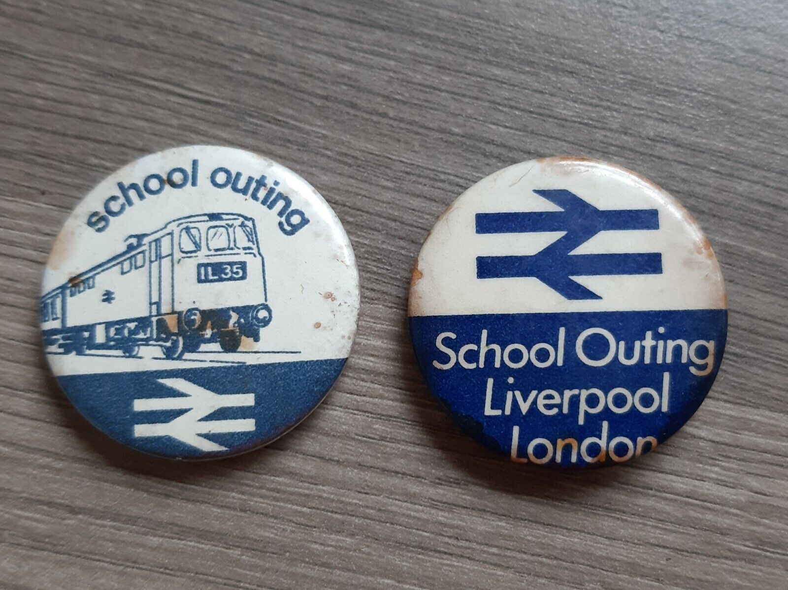 Vintage British Rail School Outing Pin Badges