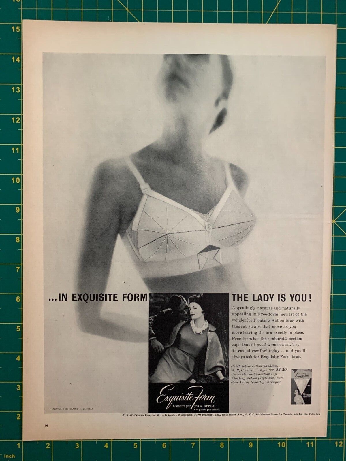 1957 Vintage Exquisite Form Brassieres Bras X Appeal Undergarments Print Ad I1