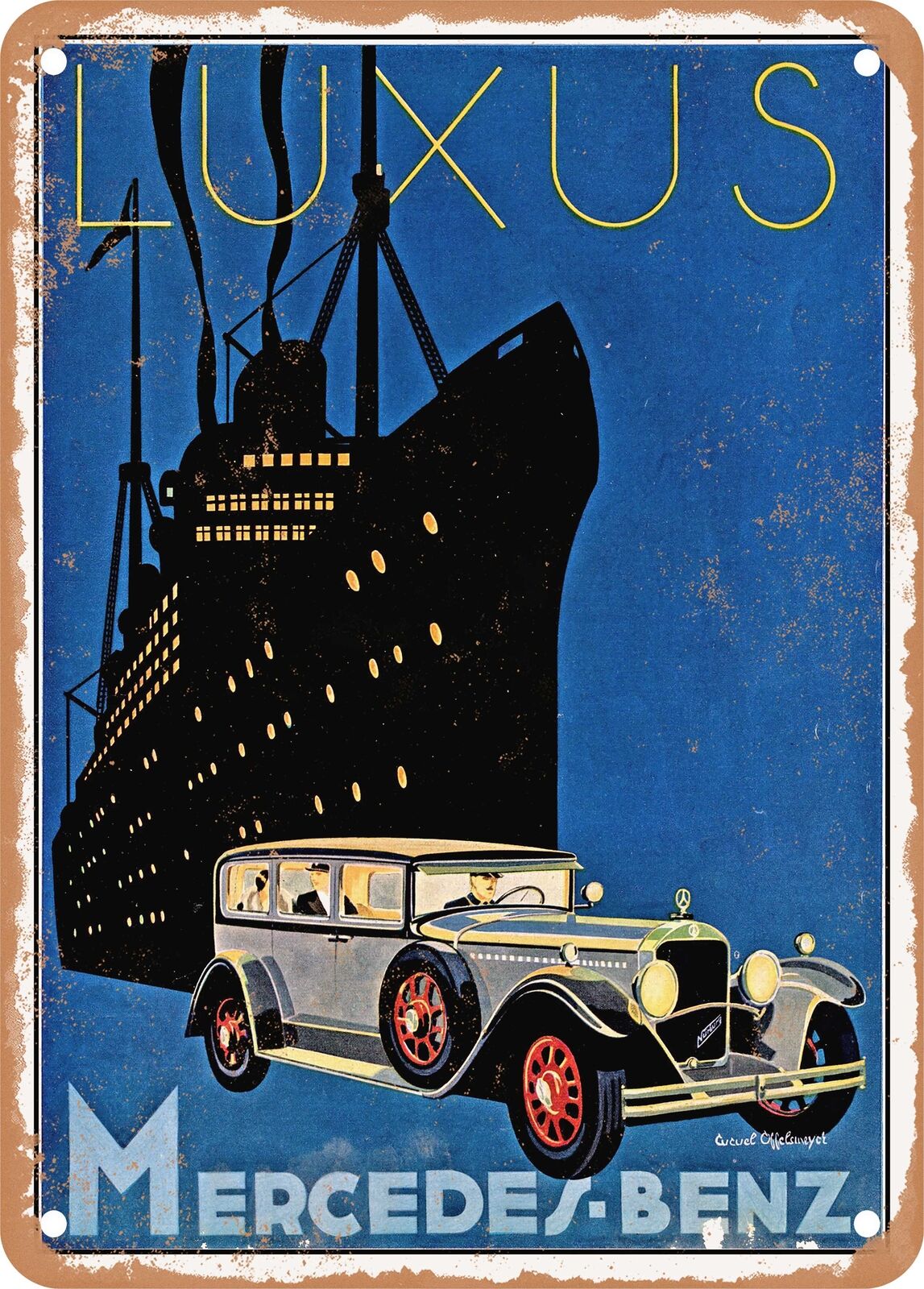METAL SIGN - 1929 Mercedes Benz luxury Vintage Ad