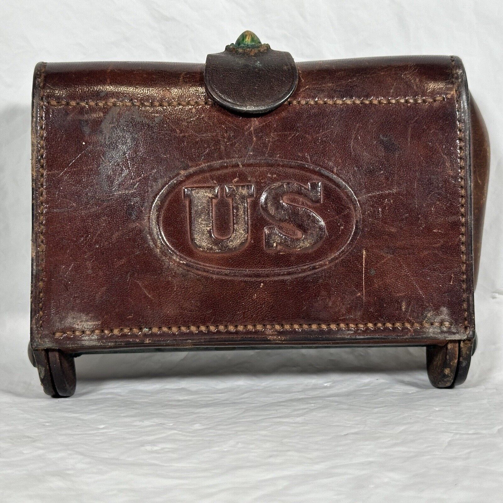 Pre WWI - 1904 US Military Leather Ammo Pouch Cartridge Rock Island T.C
