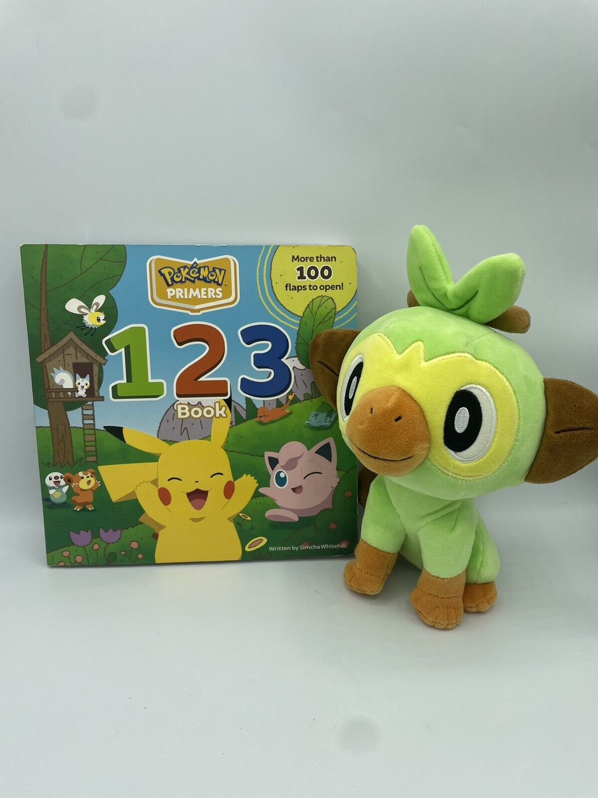 Pokemon GROOKEY 8” Plush Toy Stuffed Animal Jazwares Nintendo Primers Board Book