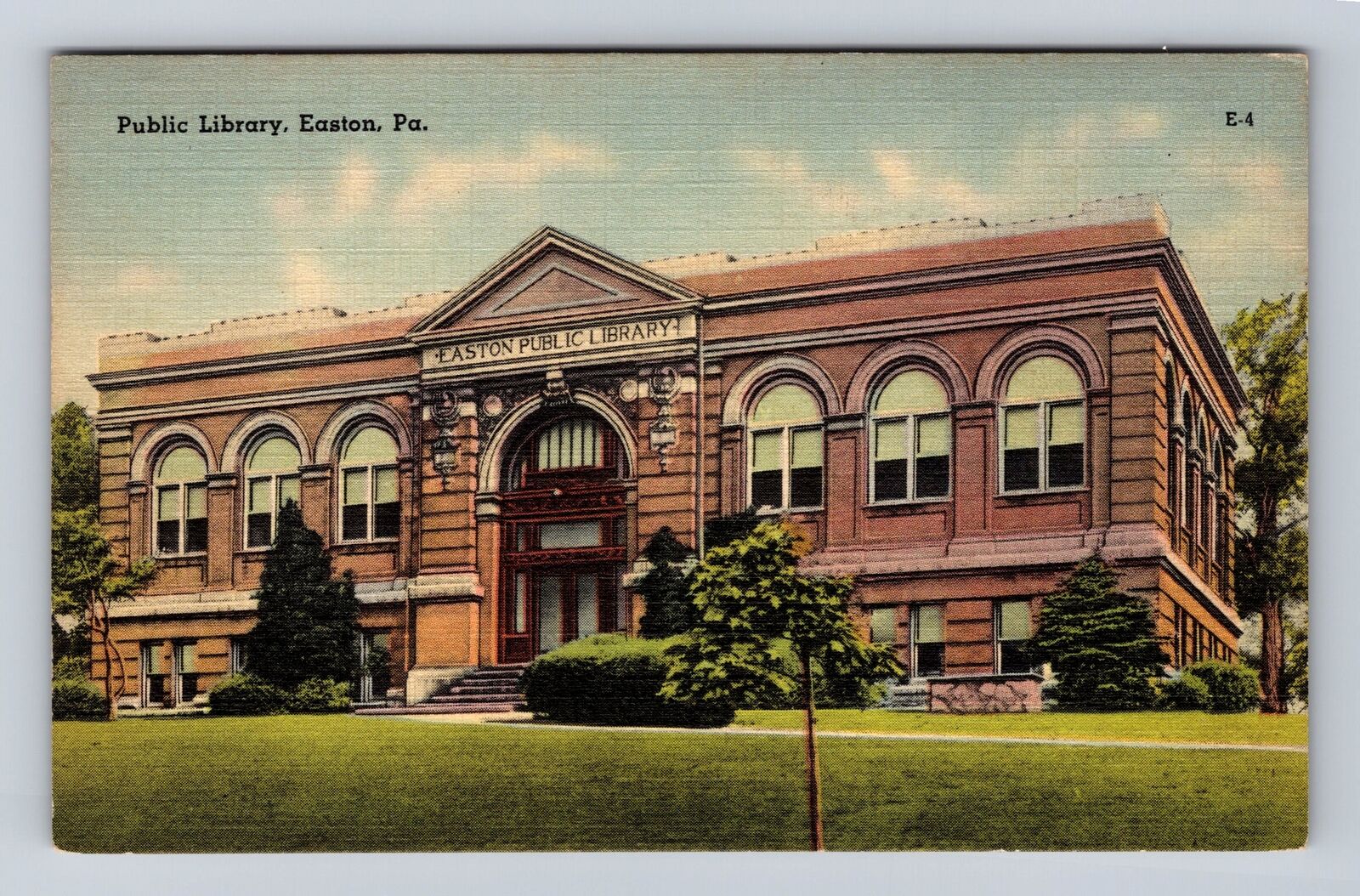 Easton PA-Pennsylvania, Public Library, Antique, Vintage Souvenir Postcard