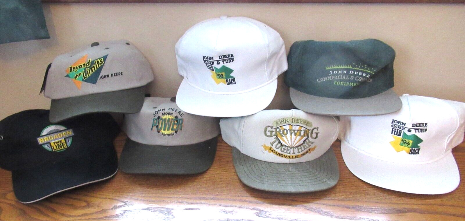NEW Lot of 7 John Deere Advertising Promotional Caps Collector\'s Item Gift