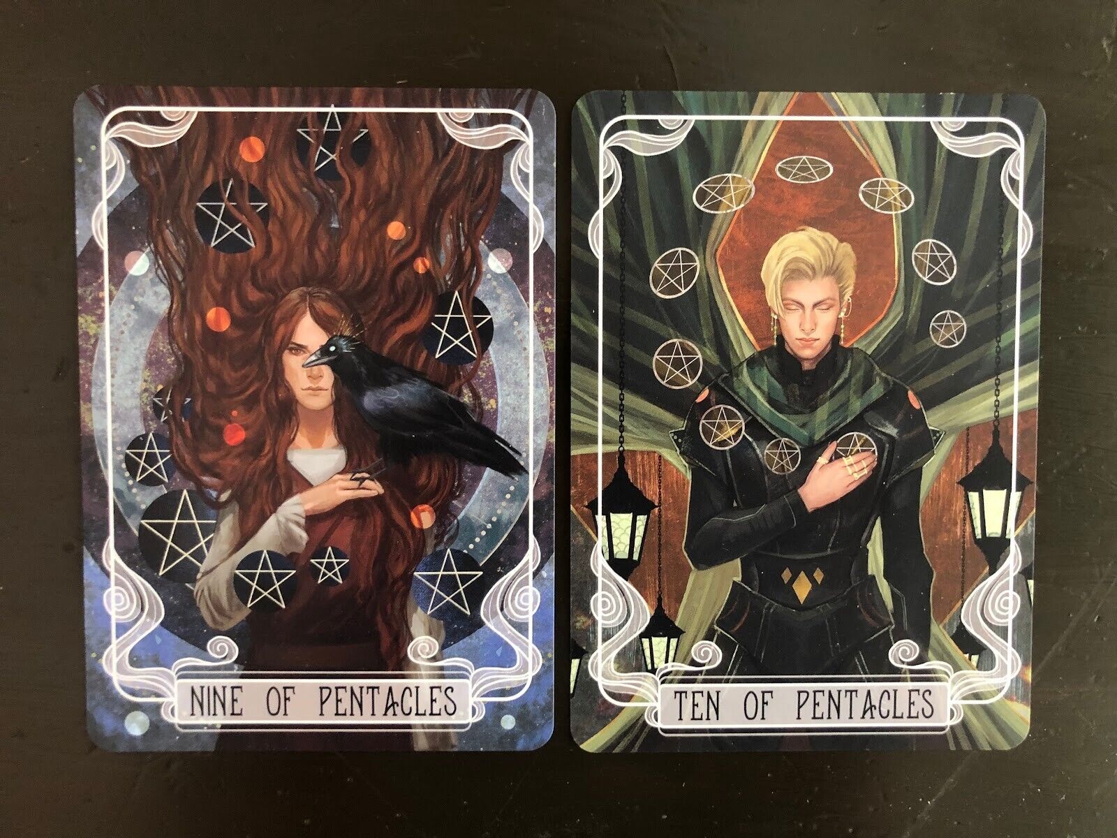 FairyLoot Tarot Cards Nine & Ten of Pentacles (Red Rising, December 2021)