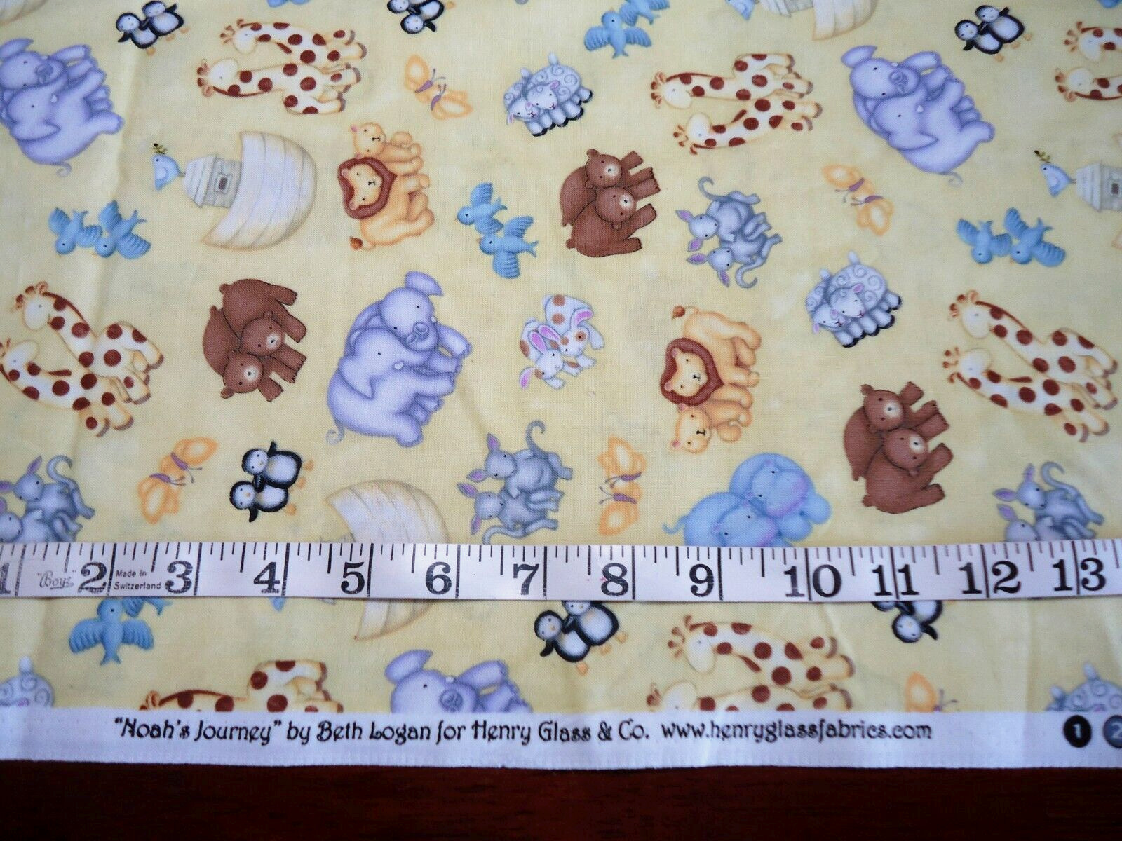 Henry Glass Cotton Fabric NOAH\'S JOURNEY By Beth Logan 43\