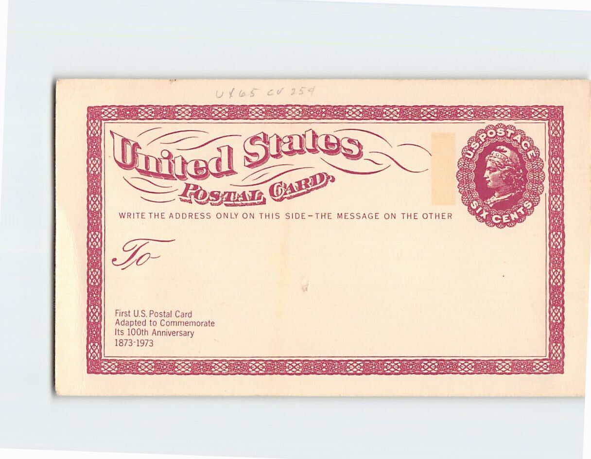 Postcard United States Postal Card US Postage Six Cents