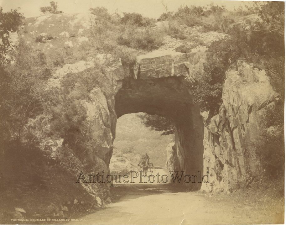 Kenmare Tunnel Killarney Ireland antique albumen photo