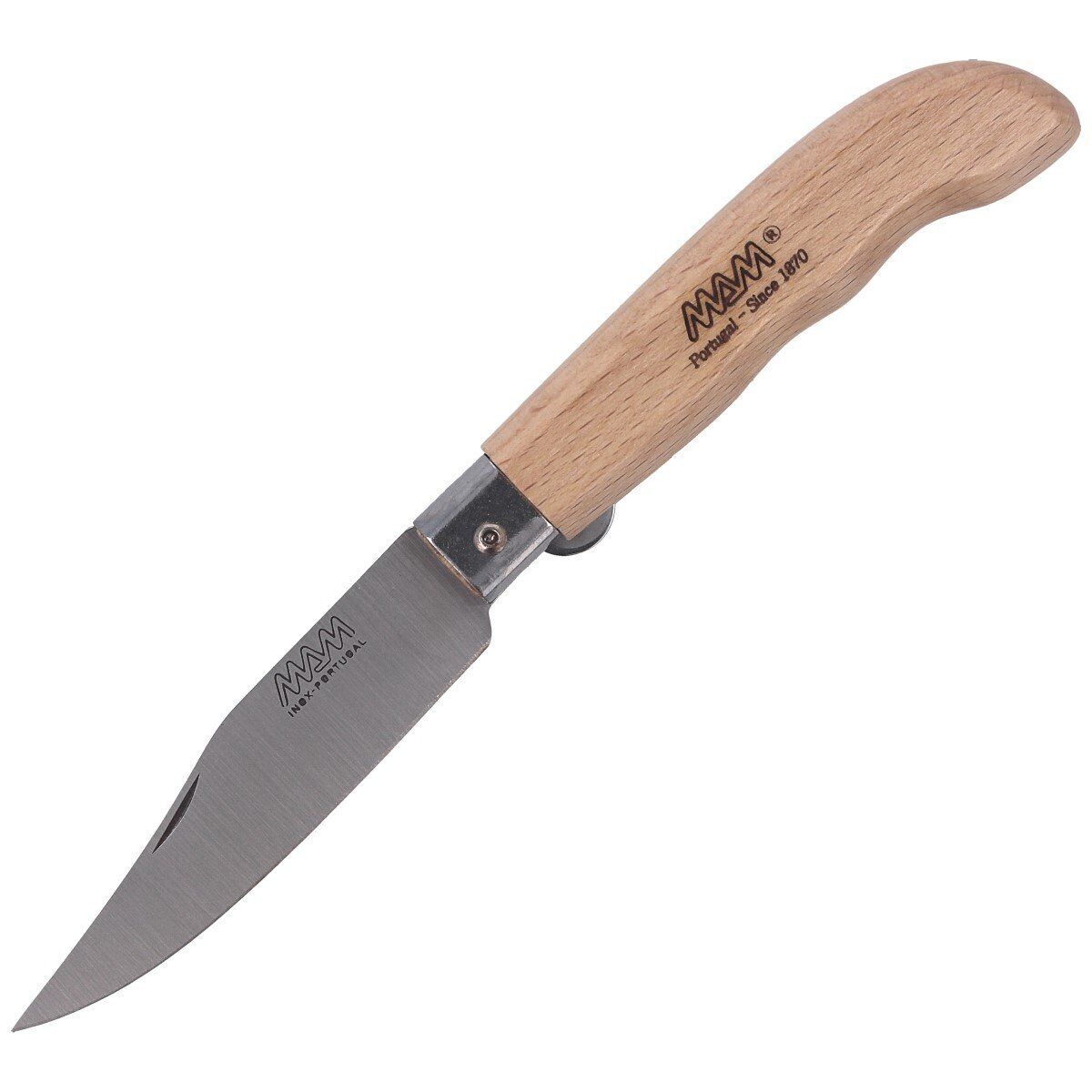 MAM Sportive knife with lock, Medium Light Beach Wood 83mm