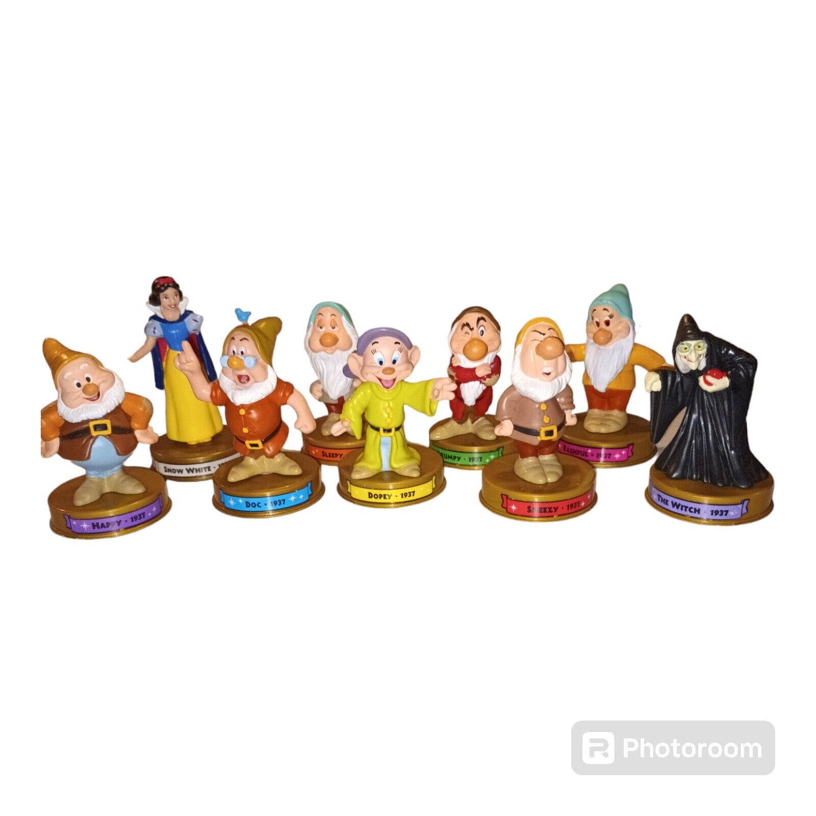 walt Disney snow white & the 7 dwarfs  with the witch 2002 McDonald\'s set 9...