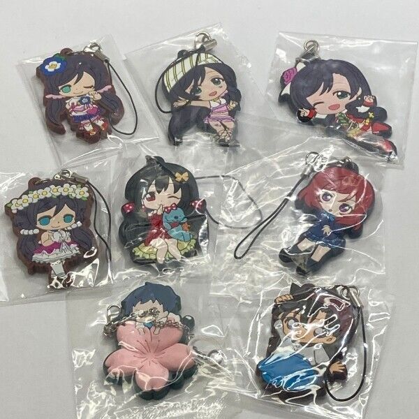 Love Live Sunshine & Brothers Conflict Rubber Straps Set of 8 - Kyun Chara NM