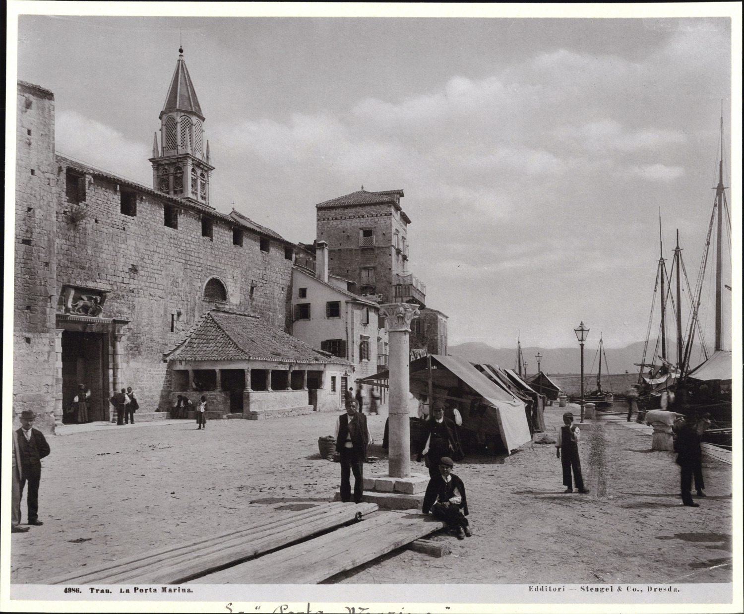Stengel & Co, Hrvatska, Traù, La Porta Marina vintage photomechanical print Ph