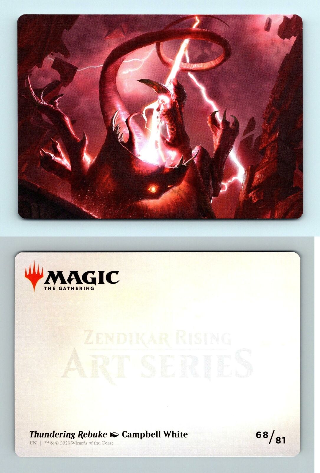 Thundering Rebuke #68/81 MTG Zendikar Rising 2020 Art Series Card