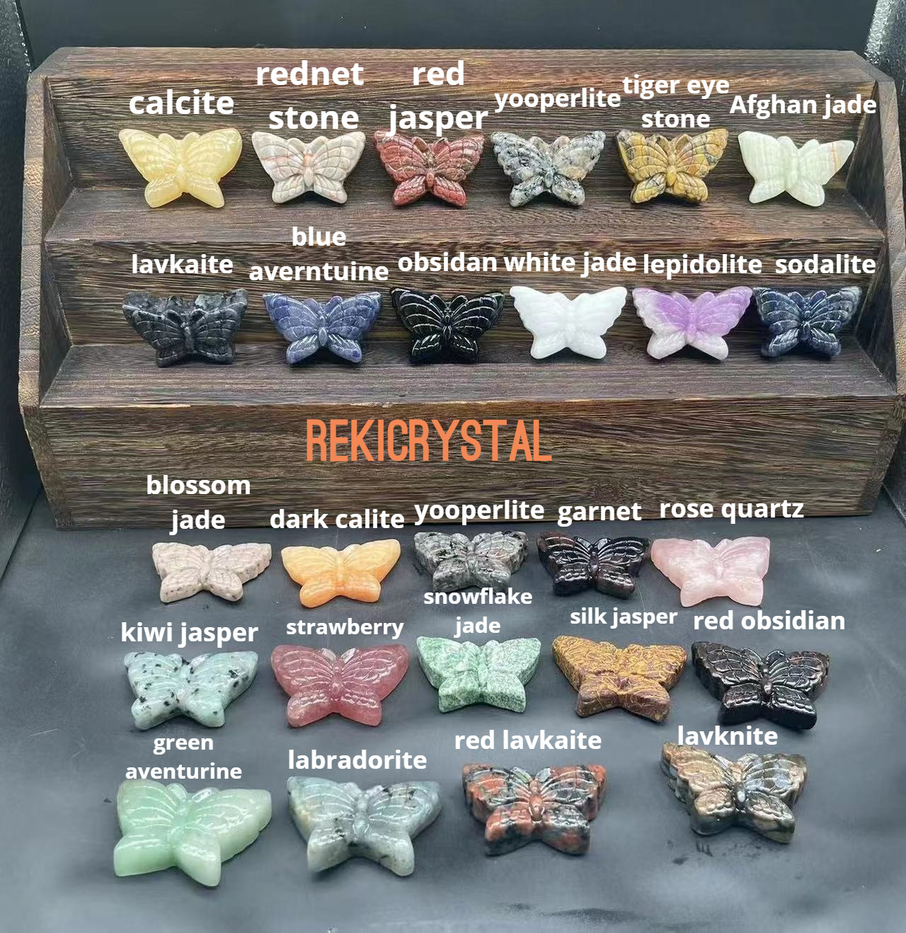 in batch Butterfly 2inch Natural Quartz Crystal stone Reiki Healing gift random