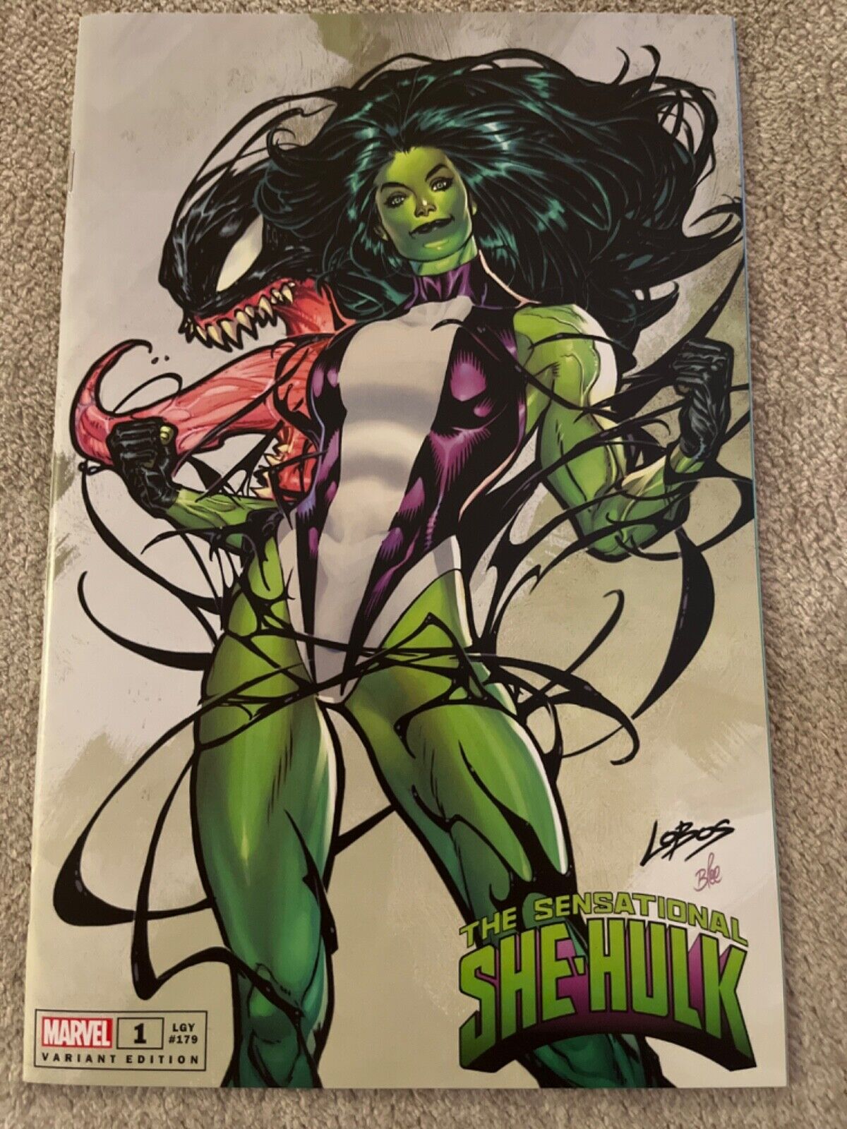 The Sensational She-Hulk #1 (Lobos Venomized Variant Cover) Marvel Comics (2023)