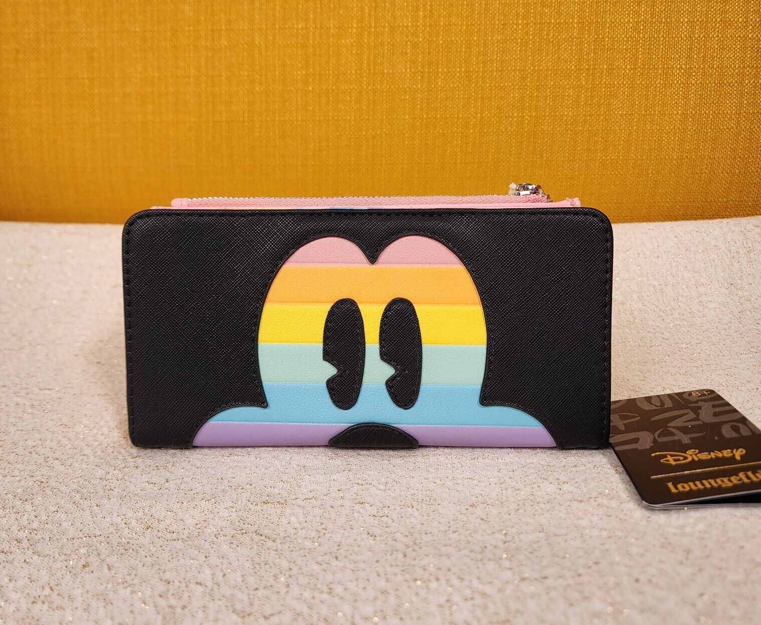Loungefly Disney Mickey Mouse Pastel Rainbow Flap Wallet NEW