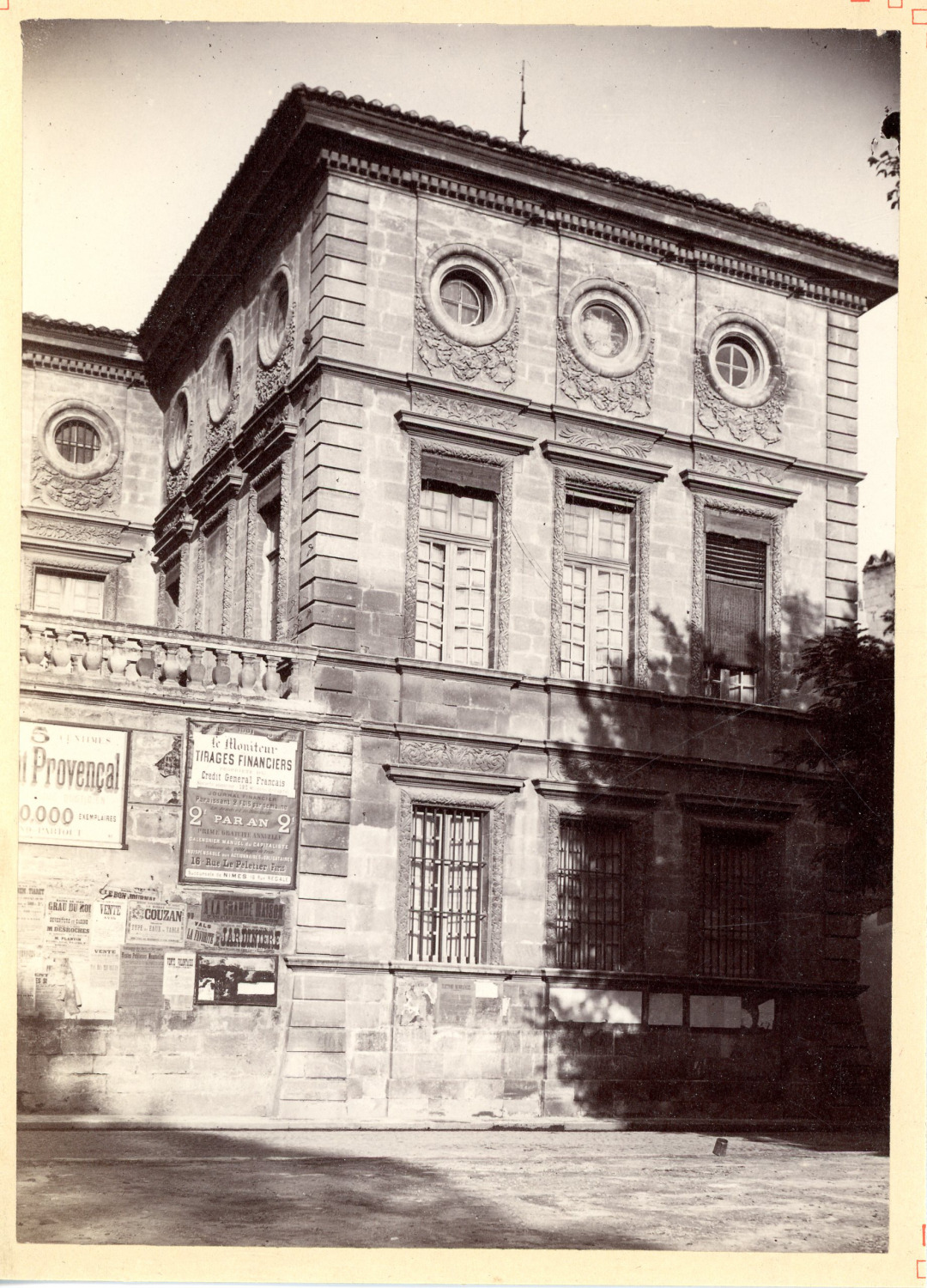 France, Beaucaire, Town Hall Vintage Albumen Print 12x